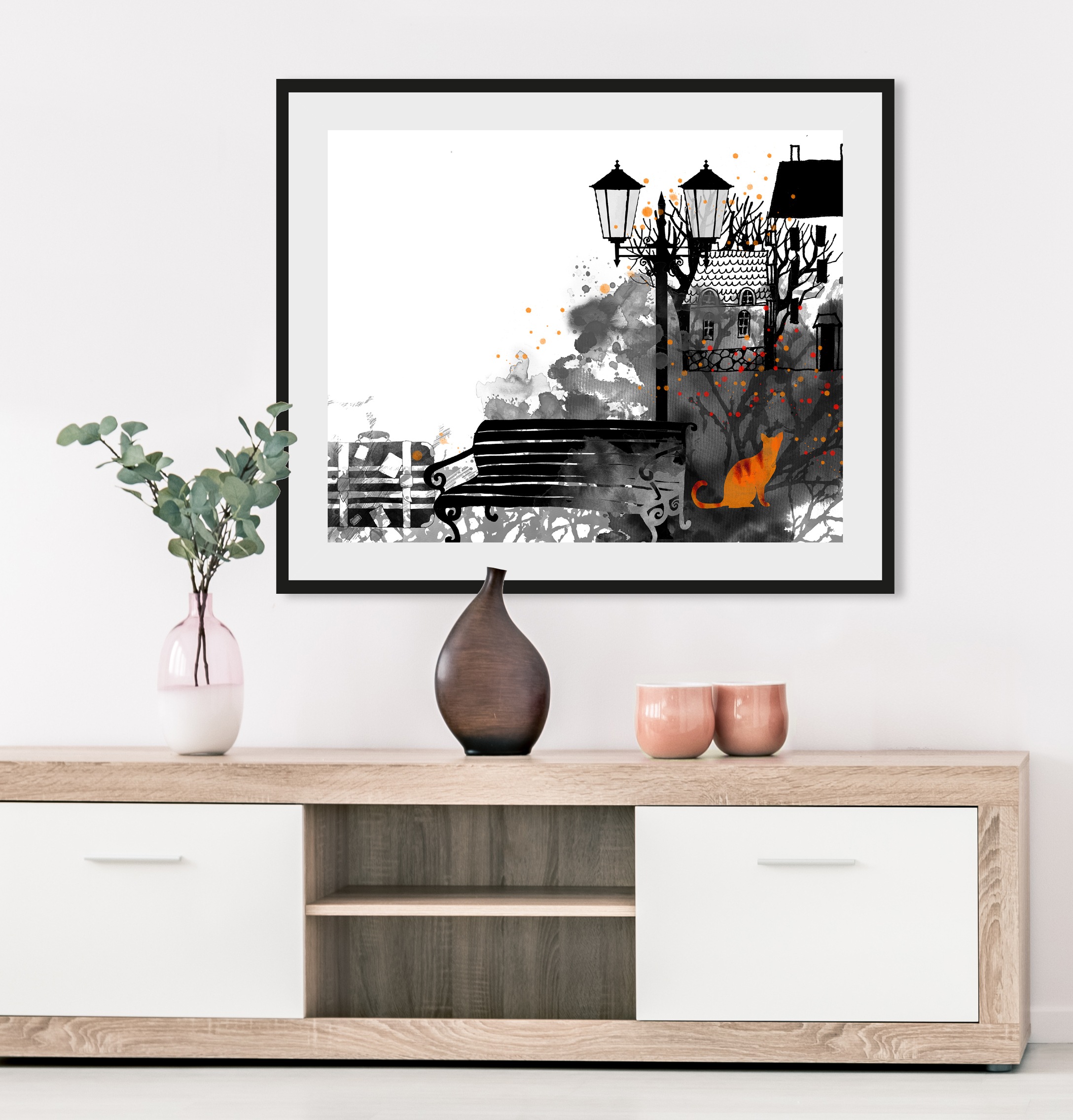 queence Bild »Park«, Katze-Katzenbilder-Stadt-Gebäude, HD Premium Poster-Dr günstig online kaufen