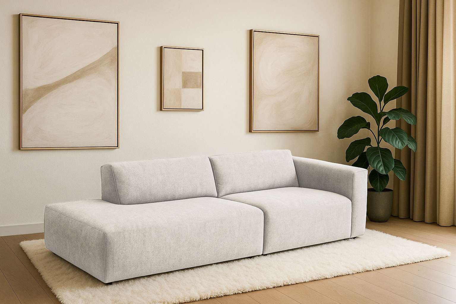 andas 2-Sitzer "Noord mit Kedernaht, Breite 227 cm", mit Kedernaht, Breite günstig online kaufen