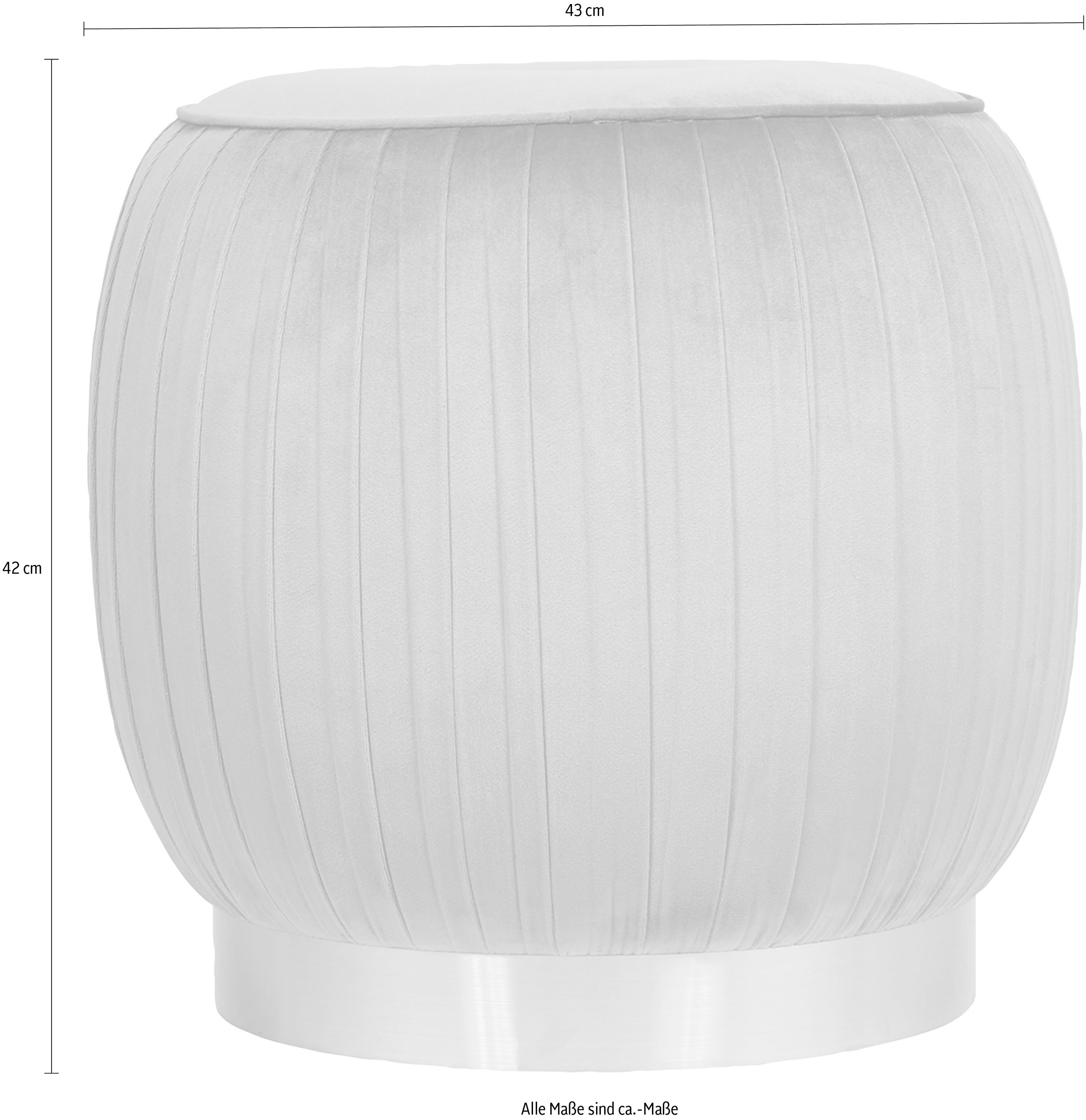Kayoom Sitzhocker »Hocker Lilje, Edler Touch durch goldenen Sockel,Hochwertiger Samtbezug«, (1 St.), samtweich, gesteppte Ziernaht, Edelstahlsockel, Hochwertiger Samtbezug