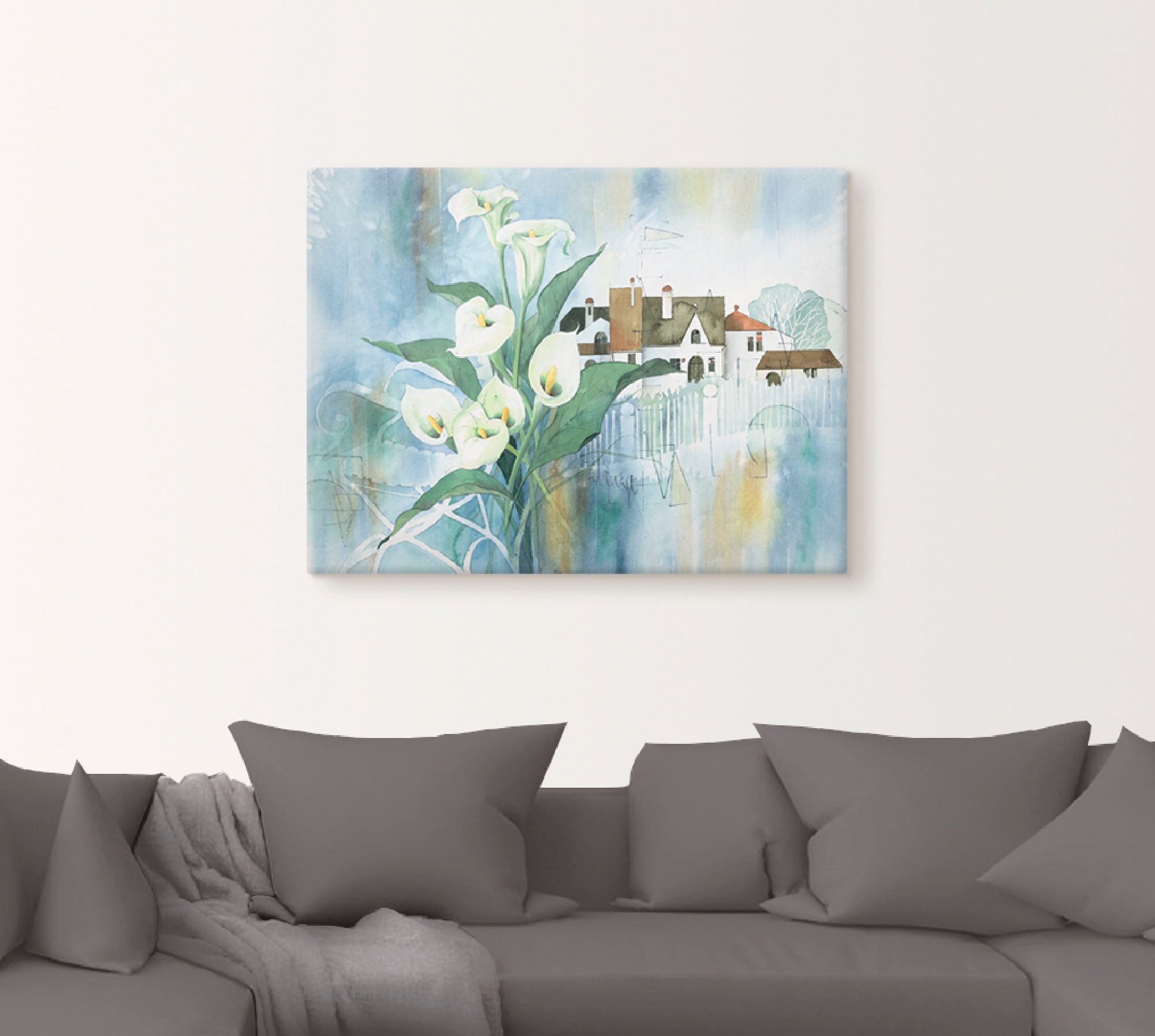 Artland Leinwandbild »Callastrauß«, Blumen, (1 St.), auf Keilrahmen gespannt
