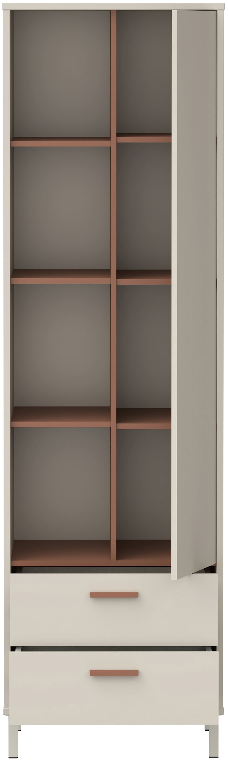 FORTE Mehrzweckregal »Milles« Metallbeine, trendiges Dekor, Vollauszug B/H/T 58,9/201,6/41,5