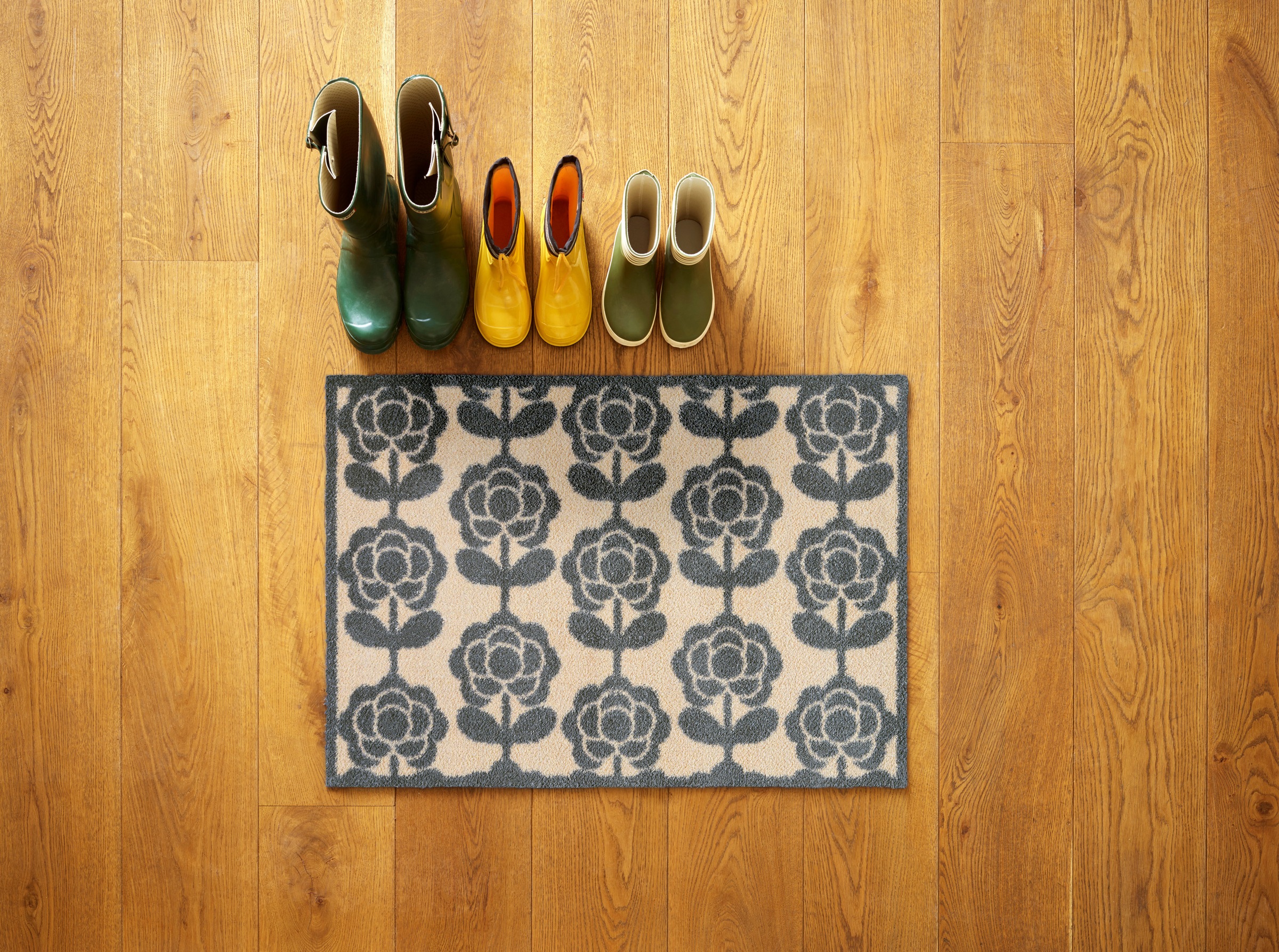 Turtle Mat Fußmatte »Pop Flowers Neutral«, rechteckig, 9 mm Höhe