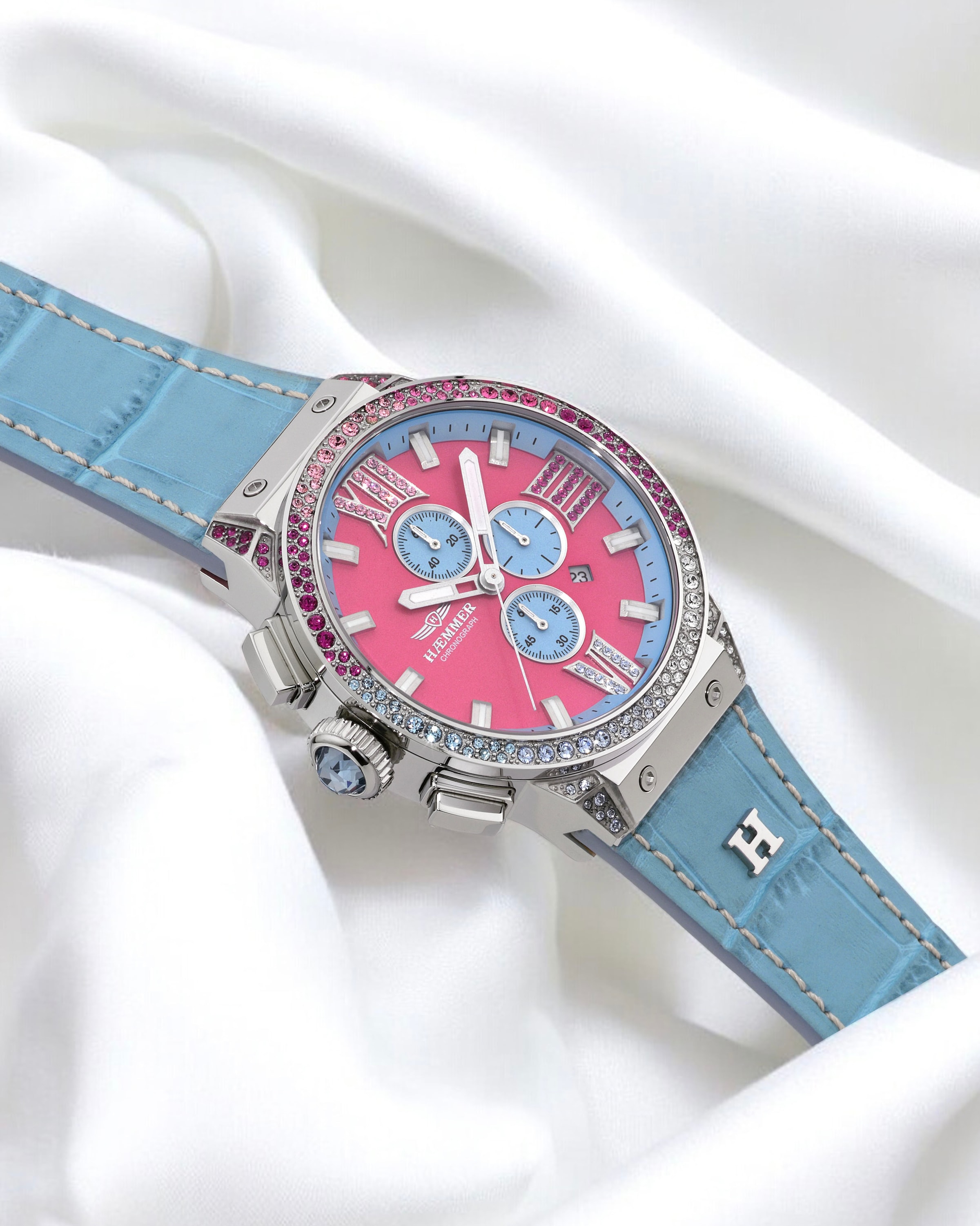HAEMMER GERMANY Chronograph »EMINENT«, Quarzuhr, Armbanduhr, Damenuhr, analog, Tag, Stoppfunktion