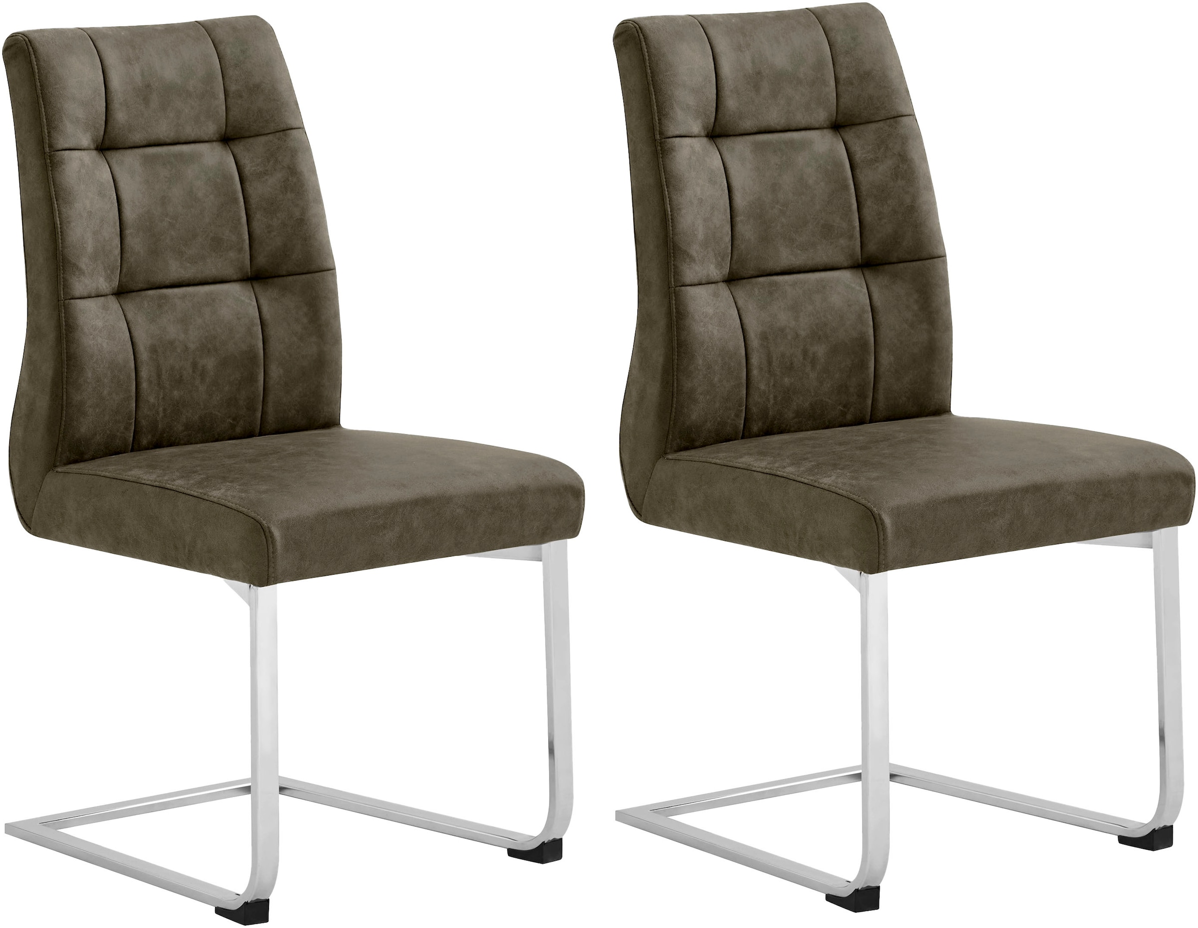 byLIVING Esszimmerstuhl »Marlen XXL«, (Set), 2 St., Microfaser, bis zu 150 kg belastbar, Vintage-Bezug, Freischwinger
