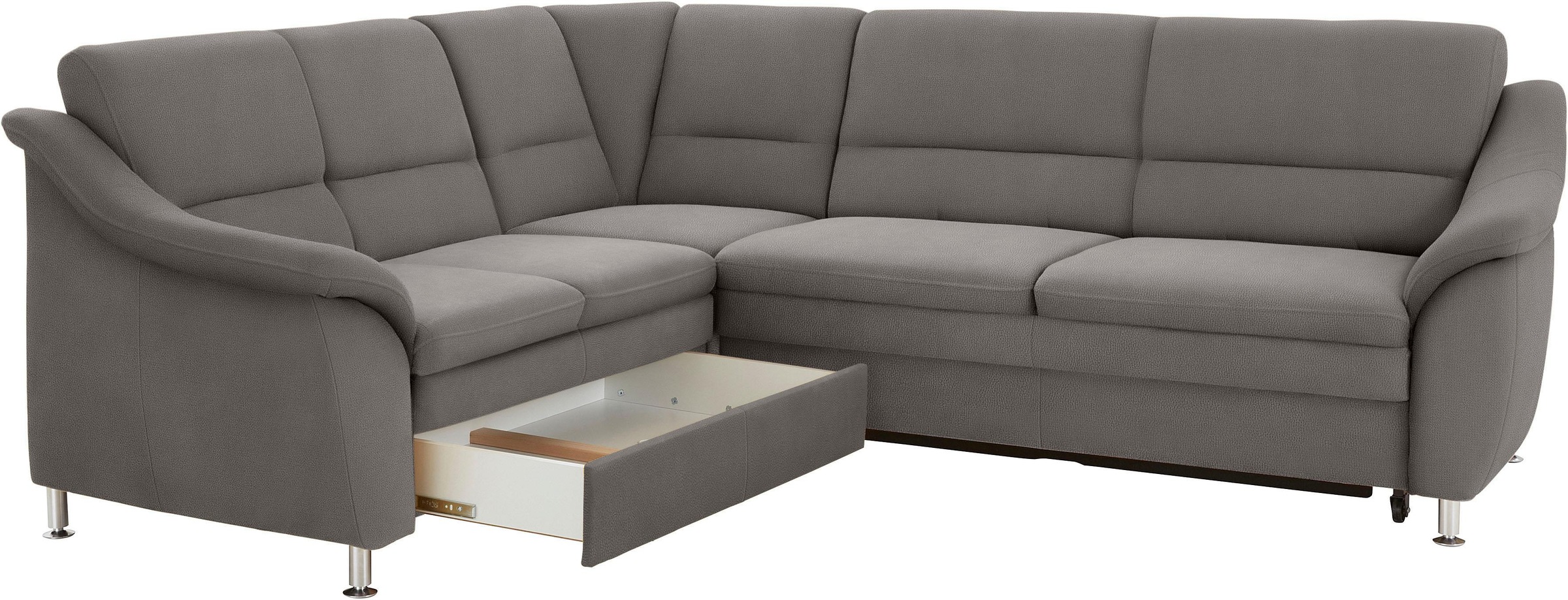 sit&more Ecksofa »Cardoso L-Form«, mit Federkern, wahlweise mit Bettfunktion und Schubkasten