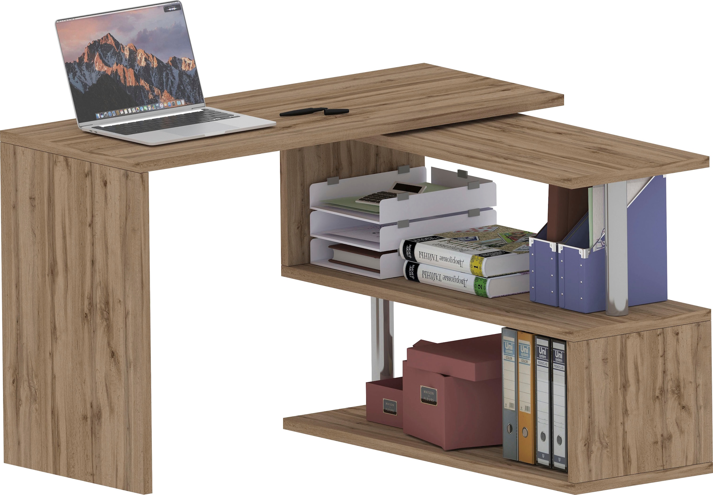 INOSIGN Schreibtisch »Volta, Made in Italy«, multifunktional - als Computertisch, Eckschreibtisch oder Sideboard