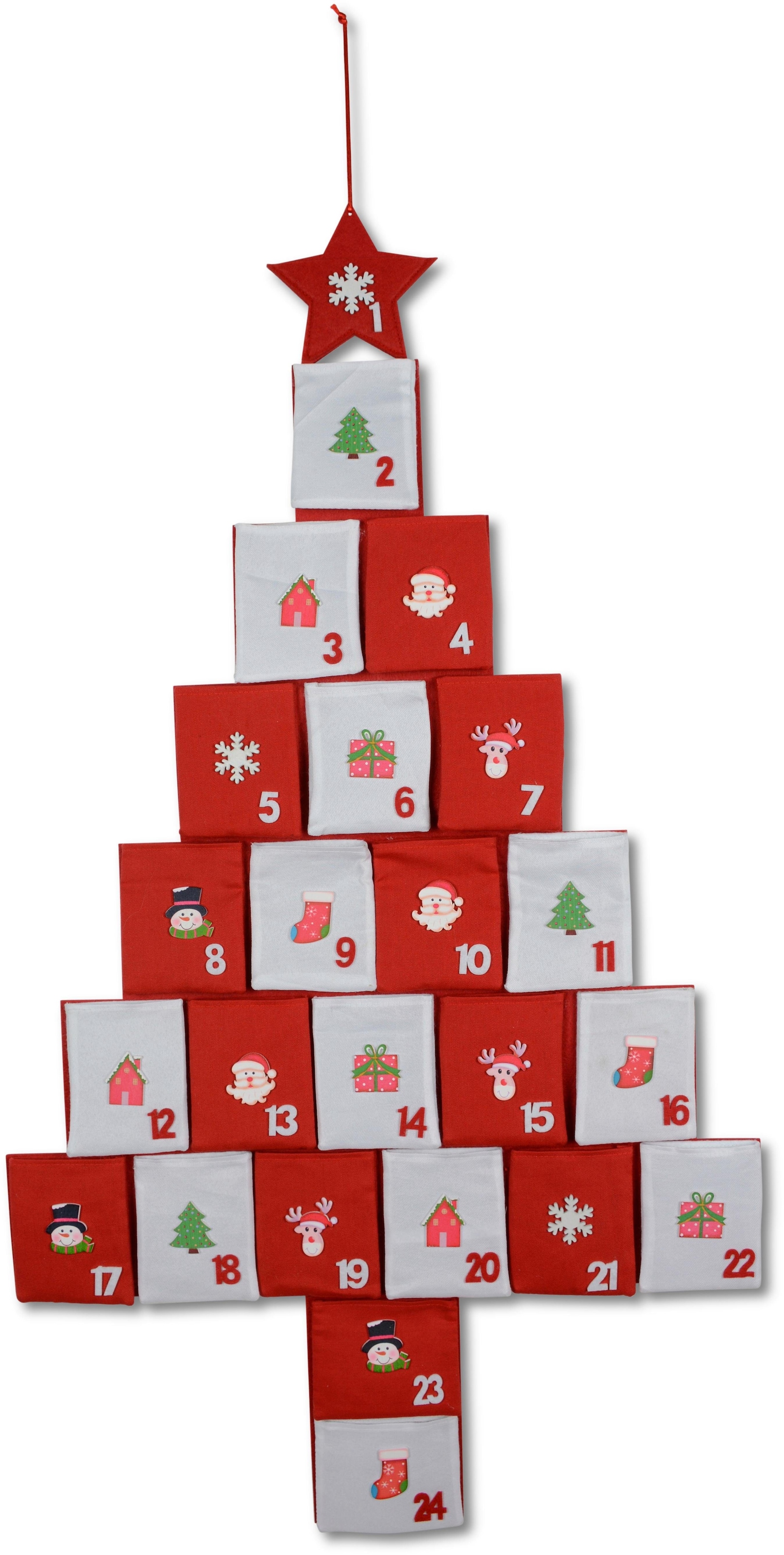 Adventskalender »Baum, Jahren, Holzornamenten RIFFELMACHER %Sale im 6 rot«, befüllbarer WEINBERGER & Weihnachtsdeko jetzt ab mit