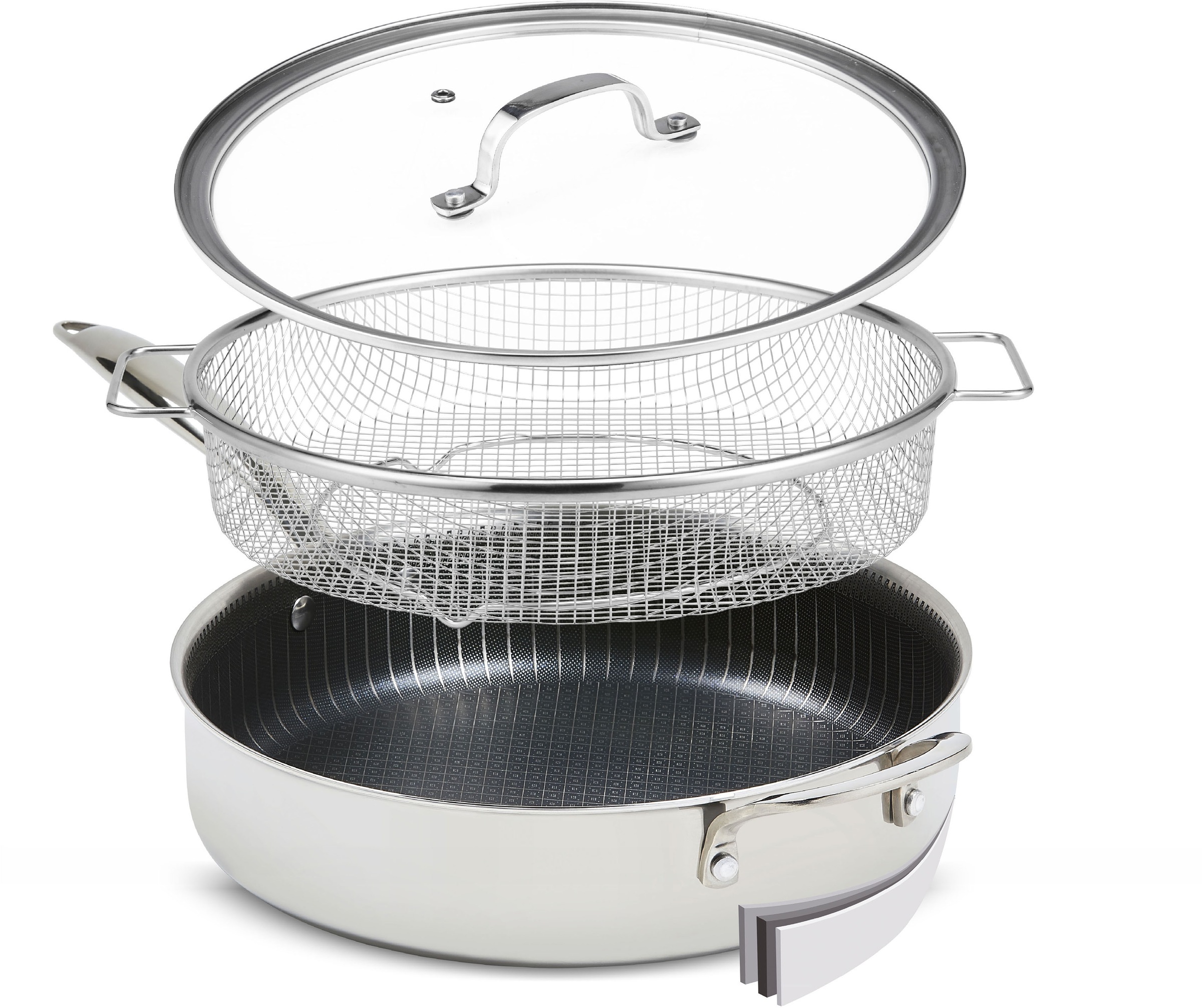 MediaShop Bratpfanne »Titan Pan« Edelstahl Set, 4 Stk. tlg. Edelstahlmatrix günstig online kaufen