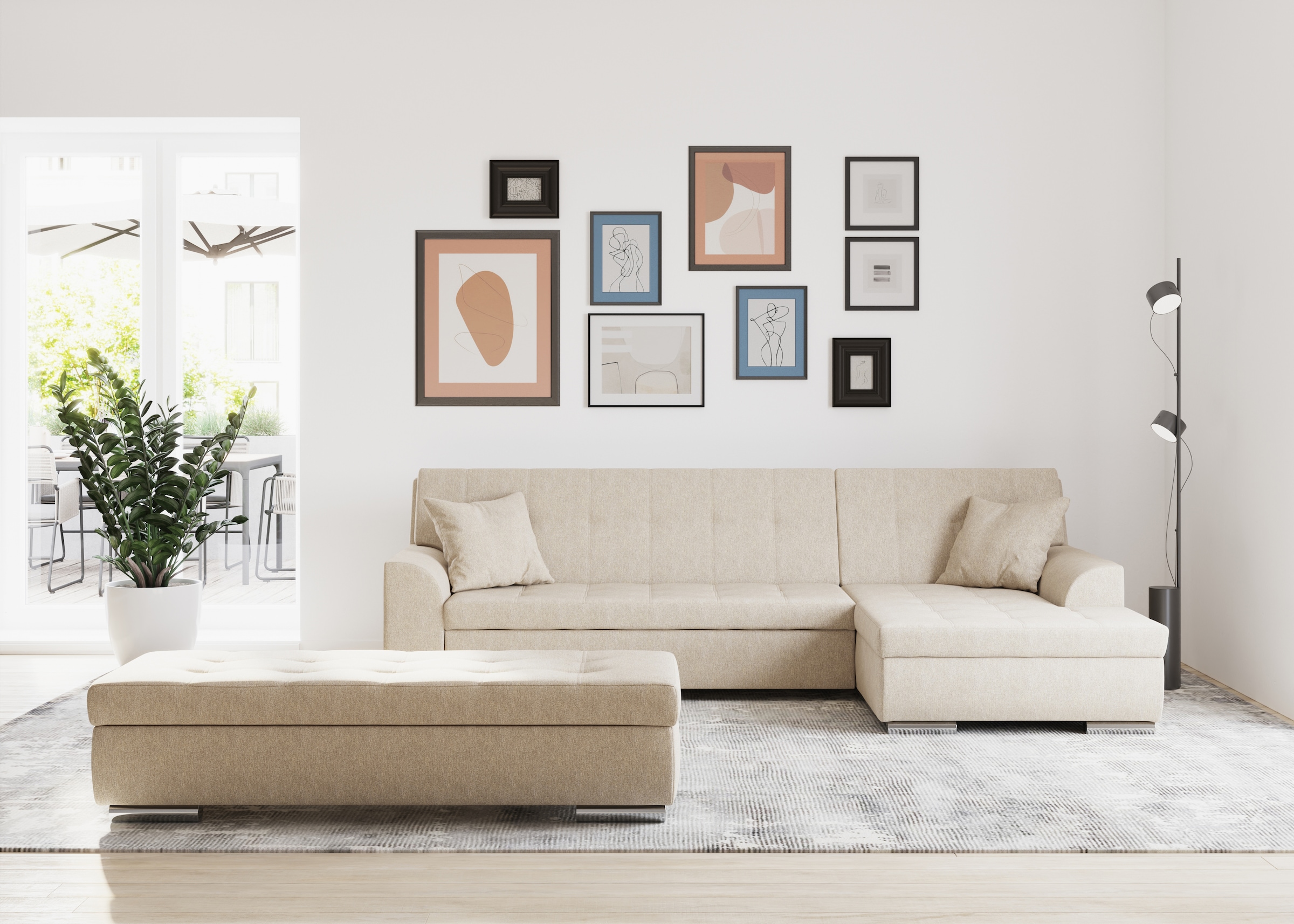 DOMO collection Ecksofa »Treviso viele Bezüge, auch in Cord, L-Form, B/T/H: günstig online kaufen