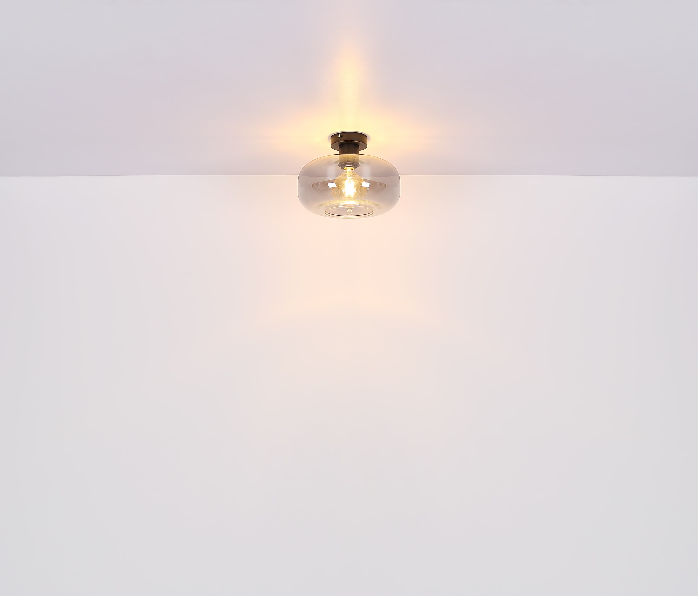 GLOBO LIGHTING Deckenleuchte »GIUSEPPE«, Leuchtmittel E27 | ohne Leuchtmittel, Deckenlampe/Metall/Glas rauchfarben/Wohnzimmer/Flur