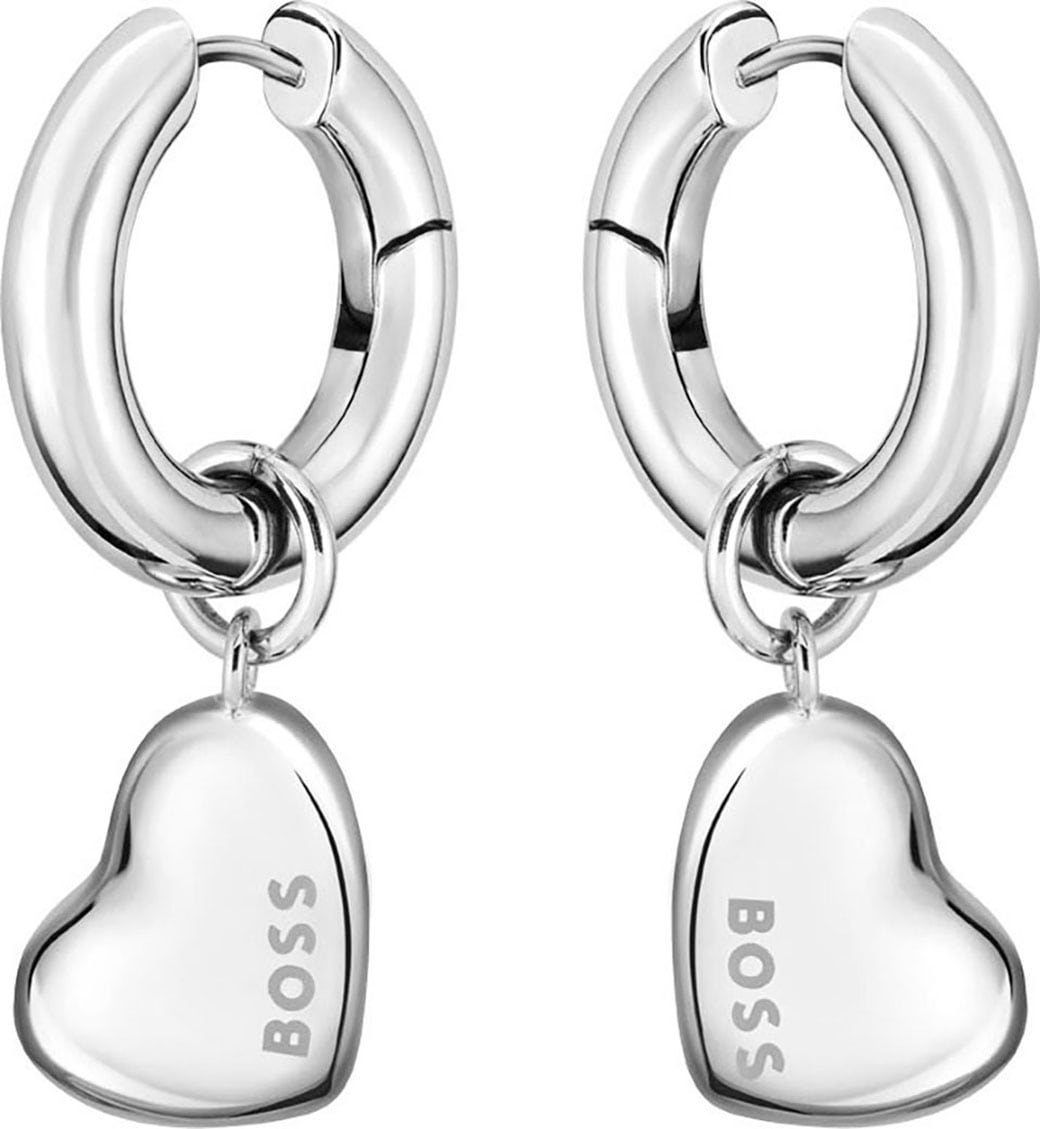 BOSS Paar Creolen »HONEY LOVE, Herz, 1580640, 1580641«, Einhänger abnehmbar
