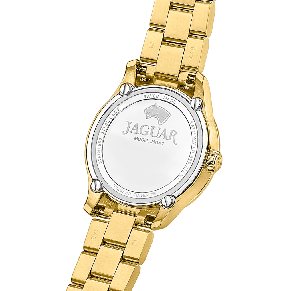 Jaguar Quarzuhr »Essentia« Armbanduhr, Damenuhr, Swiss Made, Edelstahlarmband, analog, Tag