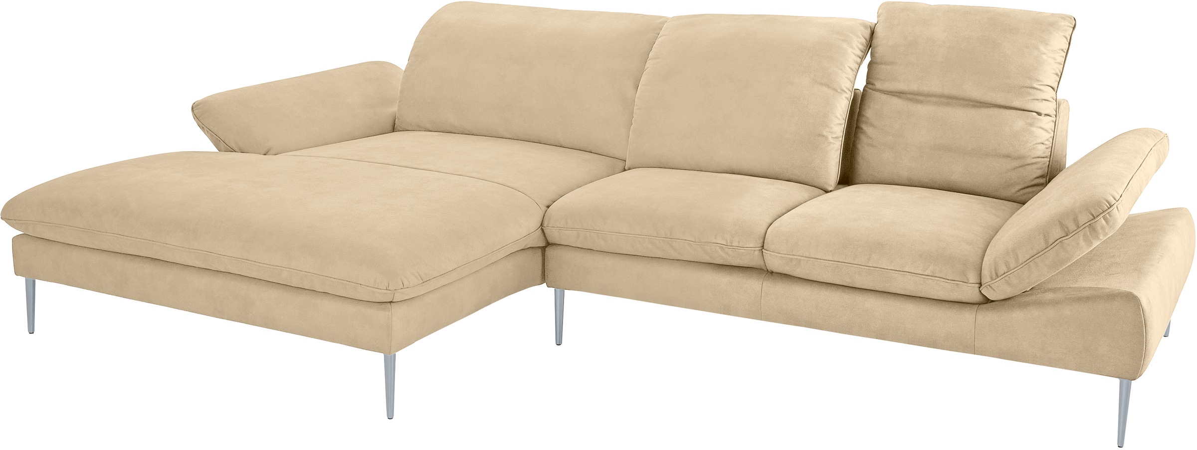 W.SCHILLIG Ecksofa »enjoy&MORE, Designsofa, bequem, zeitlos und elegant, L-Form«, mit Sitztiefenverstellung, Füße silber matt, Breite 340 cm