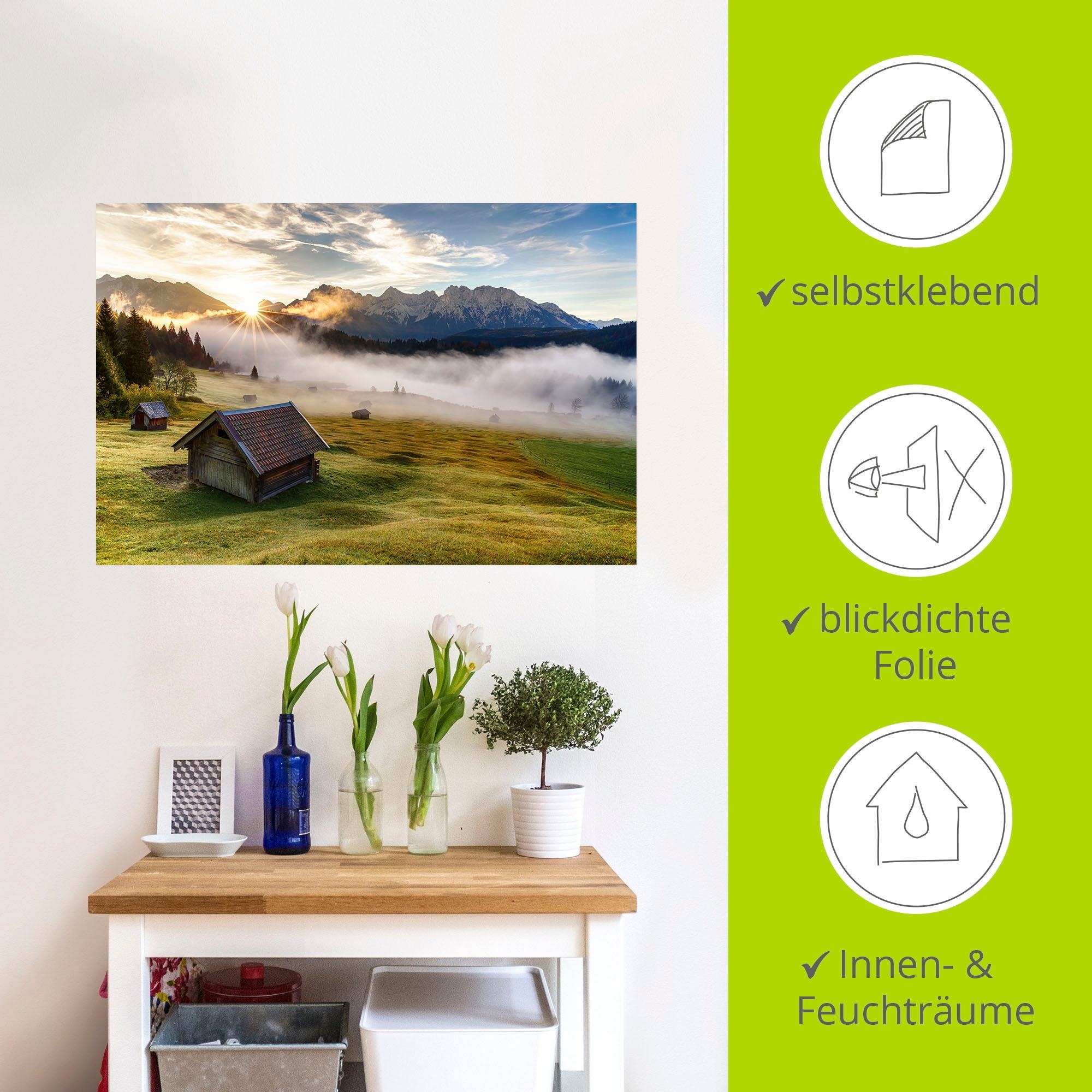 Artland Wandbild »Herbst in Bayern«, Berge & Alpenbilder, (1 St.), als Alubild, Outdoorbild, Leinwandbild, Wandaufkleber, versch. Größen
