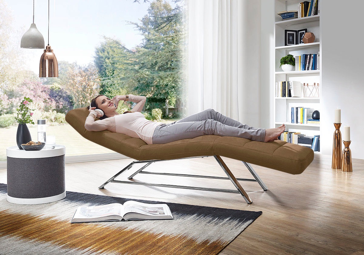 W.SCHILLIG Relaxliege »daily dreams«, Funktionsliege wahlweise mit Motor, Gestell Chrom, Breite 65 cm