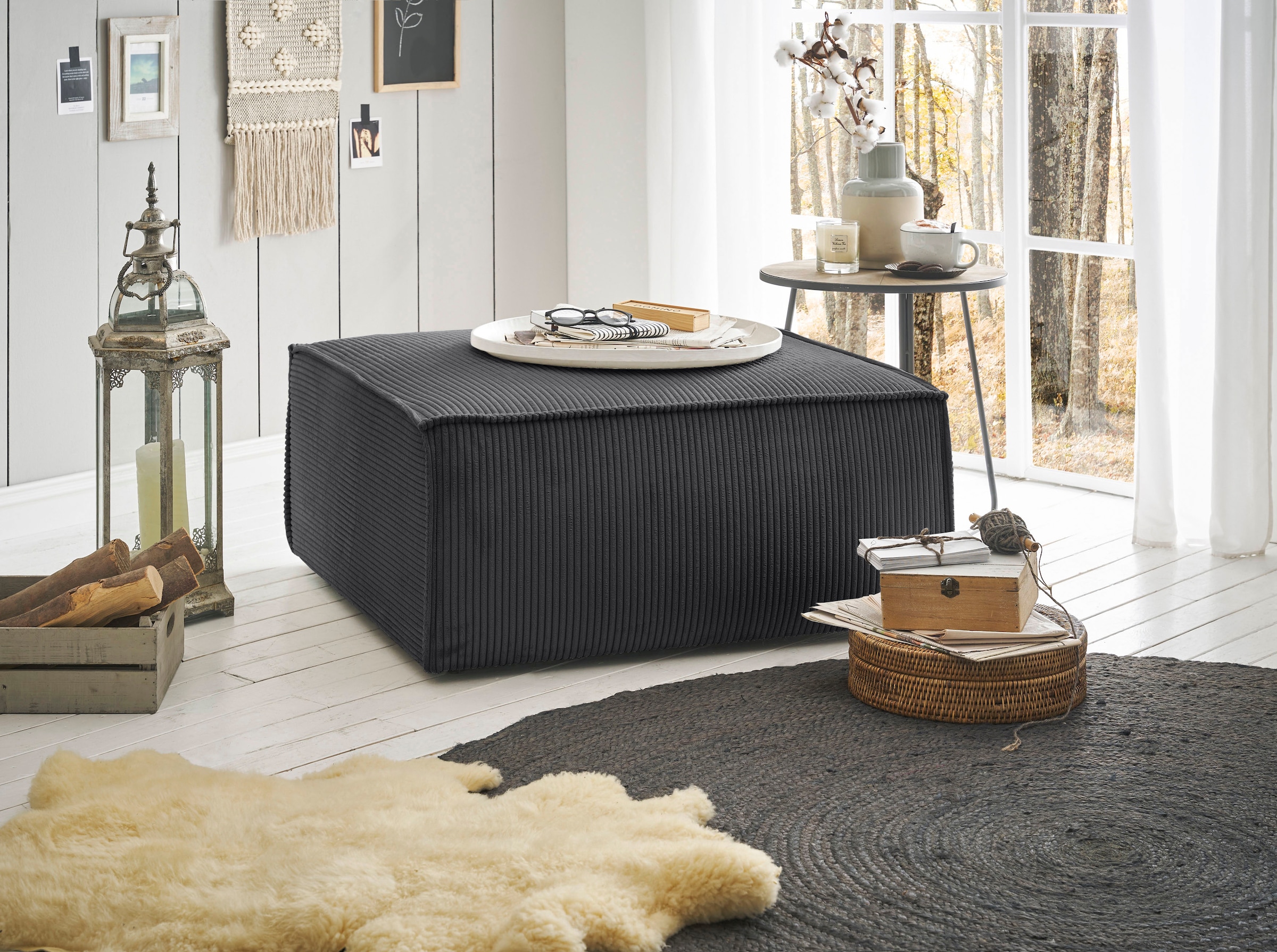 OTTO home Hocker »SHERWOOD« Hocker quadratisch, ideale Ergänzung zum Loveseat SHERWOOD