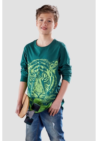 Langarmshirt »NEON TIGER«, starker Druck für Jungen