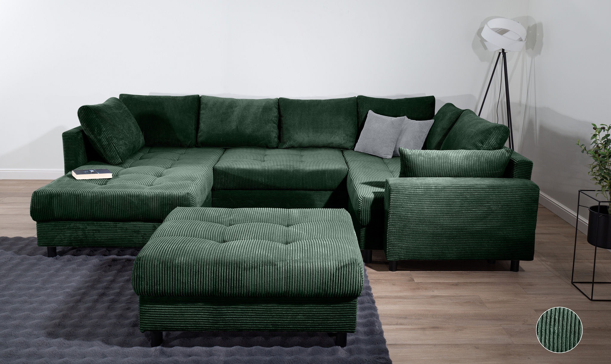COLLECTION AB Wohnlandschaft »Toni U-Form mit Armlehne« inkl. Hocker und Zi günstig online kaufen