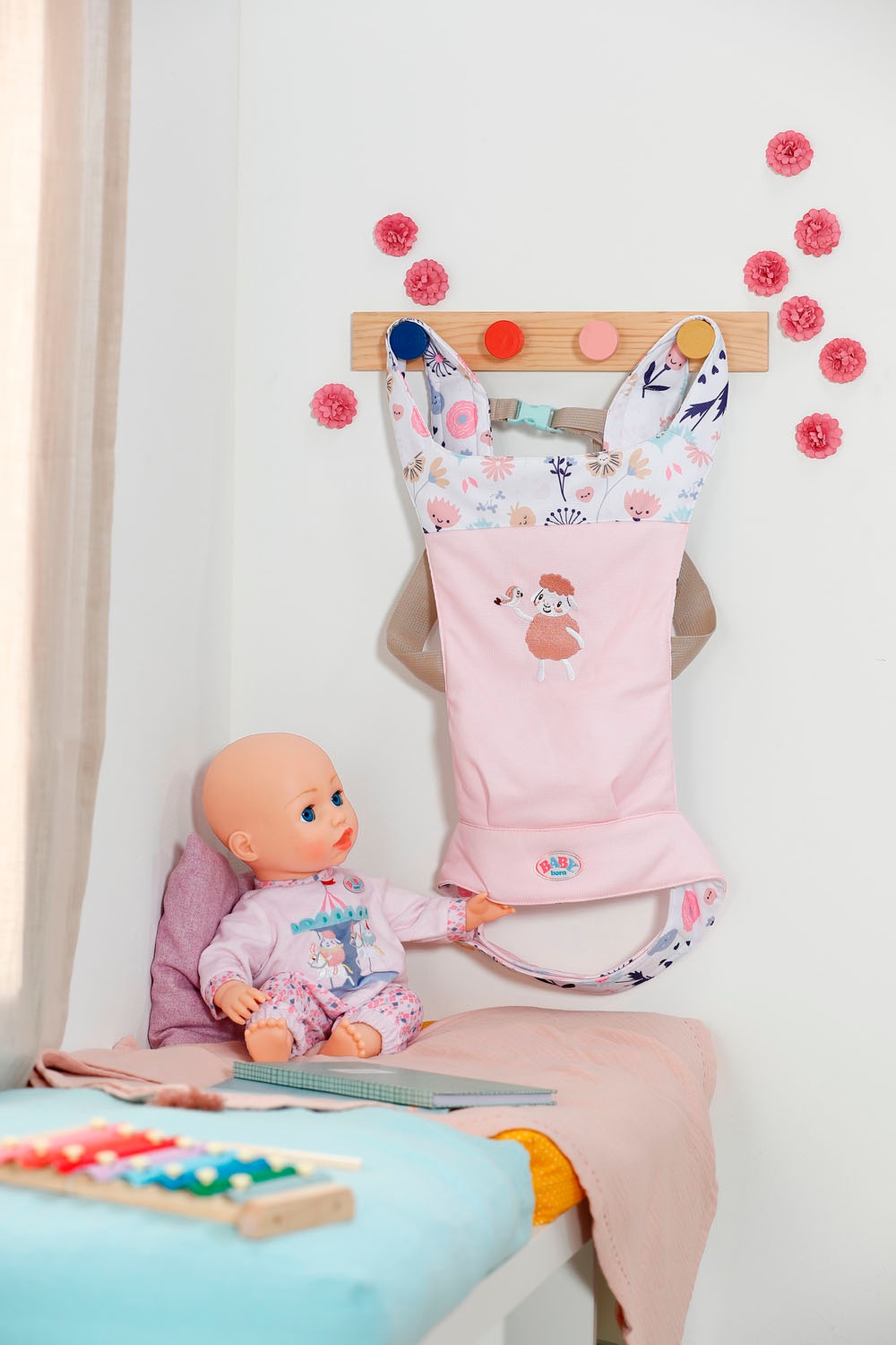 Baby Born Puppen Bauchtrage »Babytragesitz Blumen«