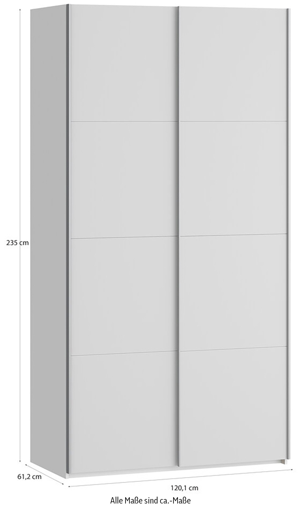 FORTE Schwebetürenschrank »Fittio, Made in Europe, 2 Schiebetüren, modernes Design« Höhe 2,35 mtr, stehende Montage