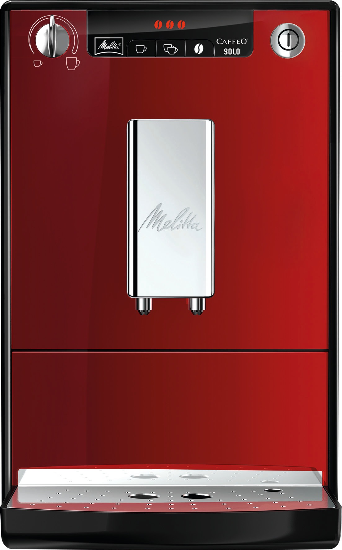 Melitta Kaffeevollautomat »Solo® E950-204, chili-red«, Perfekt für Café crème & Espresso, nur 20cm breit