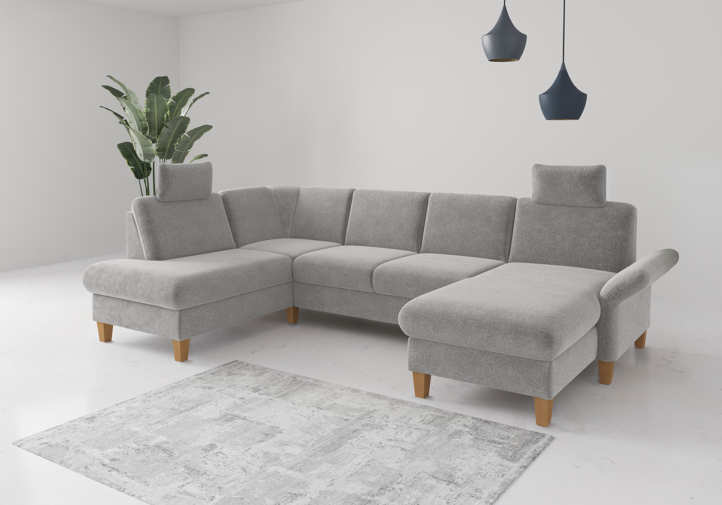 Home affaire Wohnlandschaft »Rochelle, U-Form« optional mit Armteilverstell günstig online kaufen