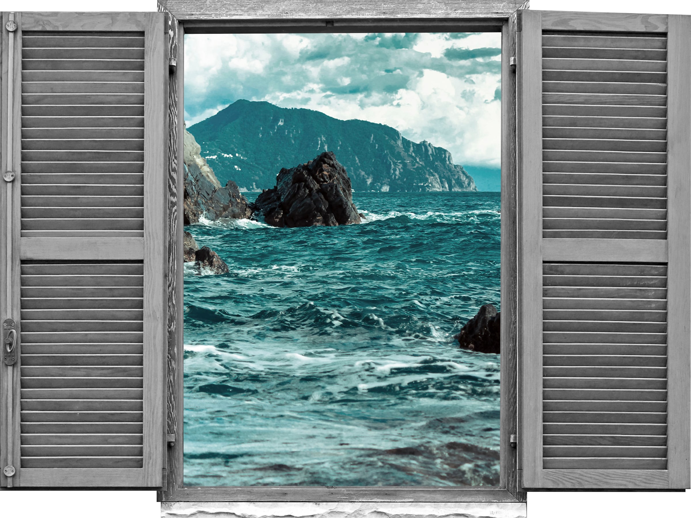 queence Wandtattoo »Klippen im Meer« Wandsticker, Wandbild, selbstklebend, günstig online kaufen