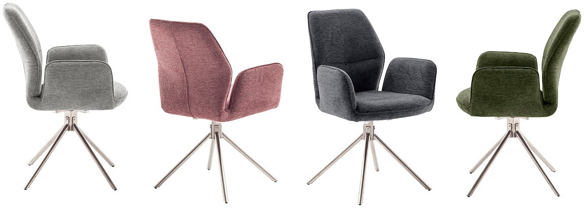 MCA furniture Esszimmerstuhl »GREYTON«, Chenille, (2er-Set), drehbar 180°, Belastbarkeit 120 kg, Sitzhöhe ca. 50 cm