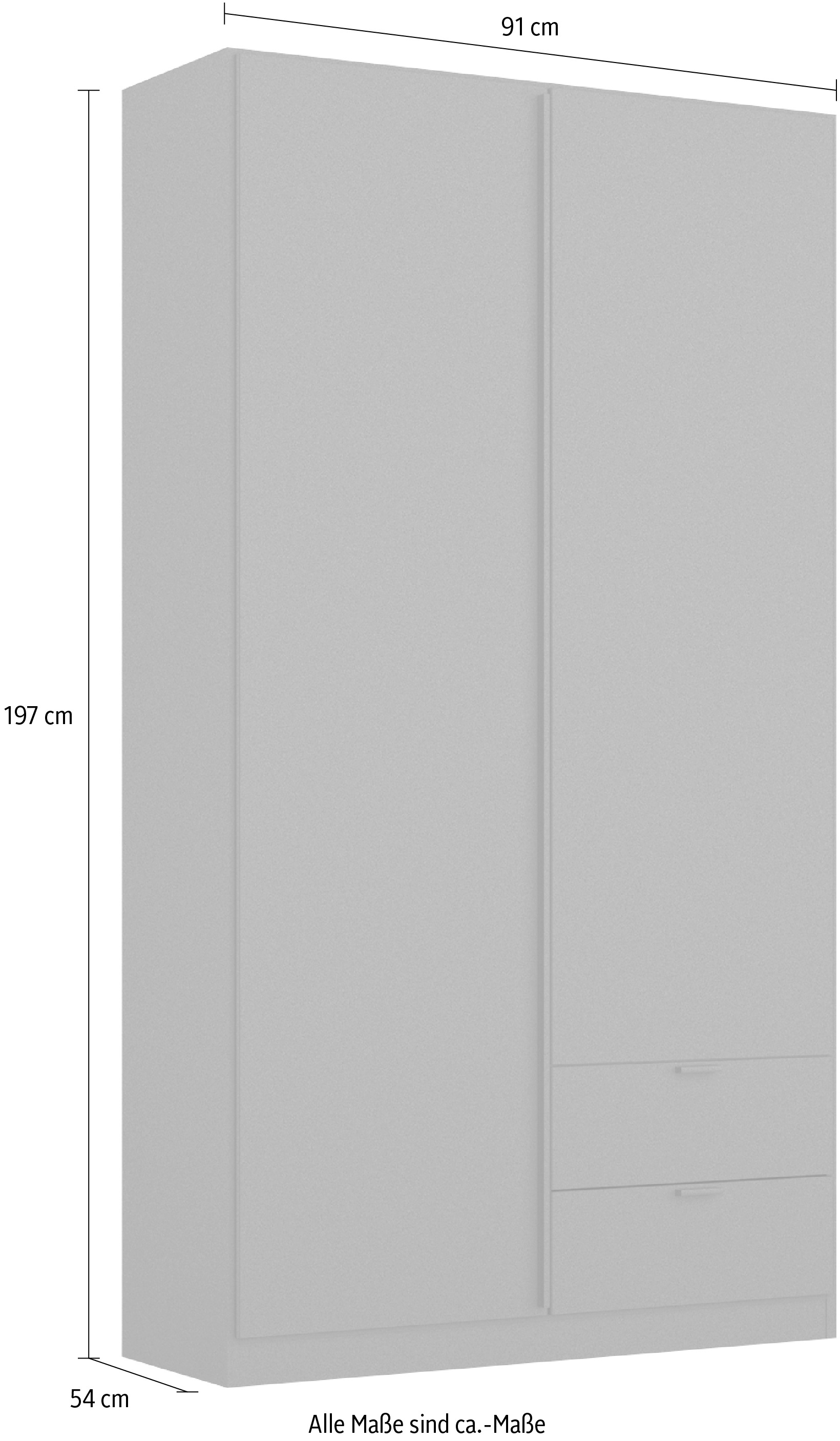 rauch Drehtürenschrank »StyleUp«, Typ Dark & Wood mit trendigen farblich abgesetzten Griffen