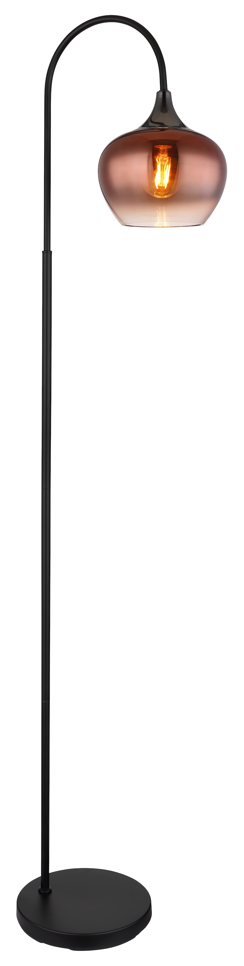 GLOBO LIGHTING Stehlampe »MAXY«, Leuchtmittel E27 | ohne Leuchtmittel, Stehleuchte/Glas kupferfarben/Glas verlaufen/Wohnzimmer/Schlafzimmer