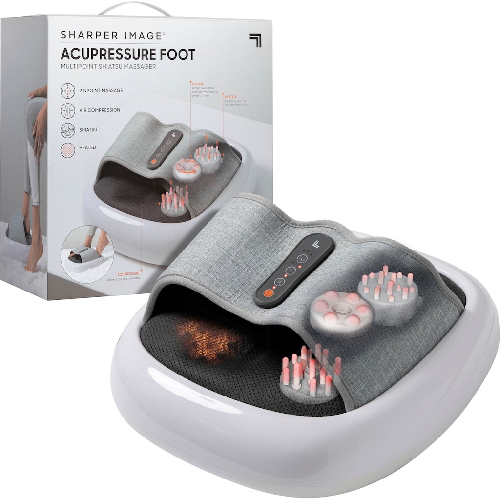 Sharper Image Shiatsu-Fußmassagegerät »Fußmassage«, mit Akupressur, Kompressions- & Wärmefunktion