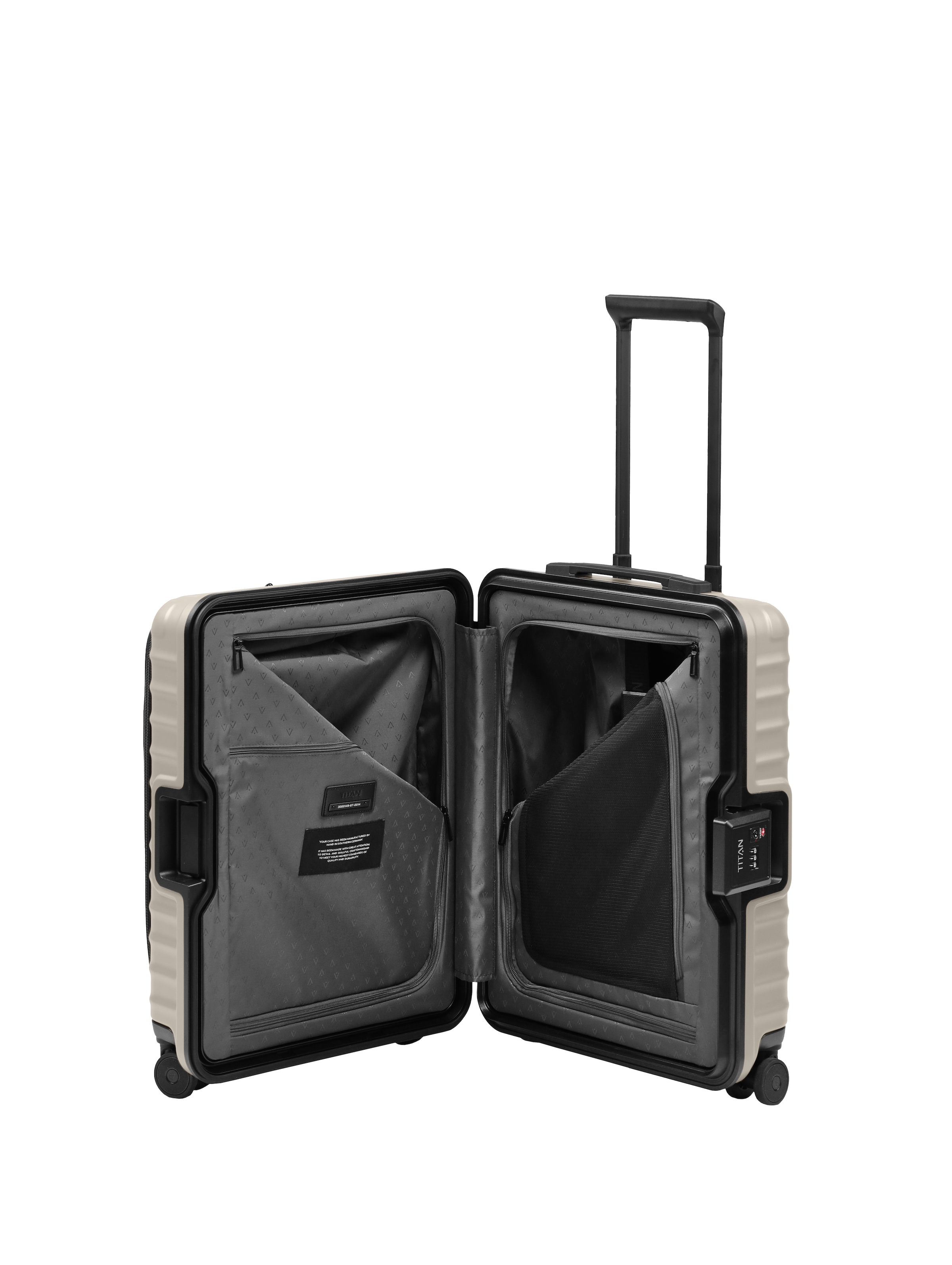 TITAN - Made in Germany Handgepäckkoffer »OVERSEAS S23 Business Handgepäcktrolley« 42 l 4 Rollen 17"-Laptopfach, flexible Vortasche und TSA-Schlösser