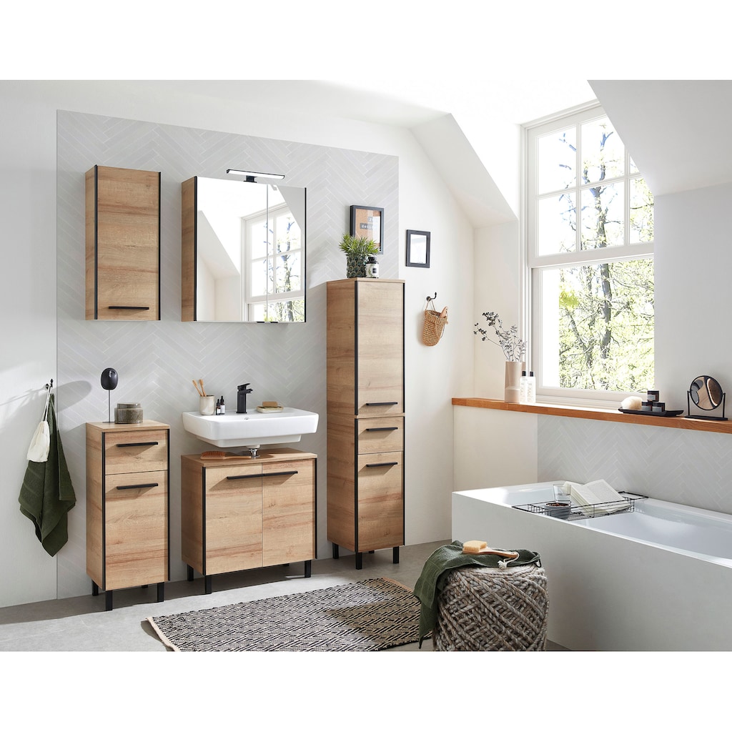 Saphir Badezimmerspiegelschrank »Quickset 395 Badschrank, 2 Spiegeltüren, 2 Einlegeböden, 60 cm breit«