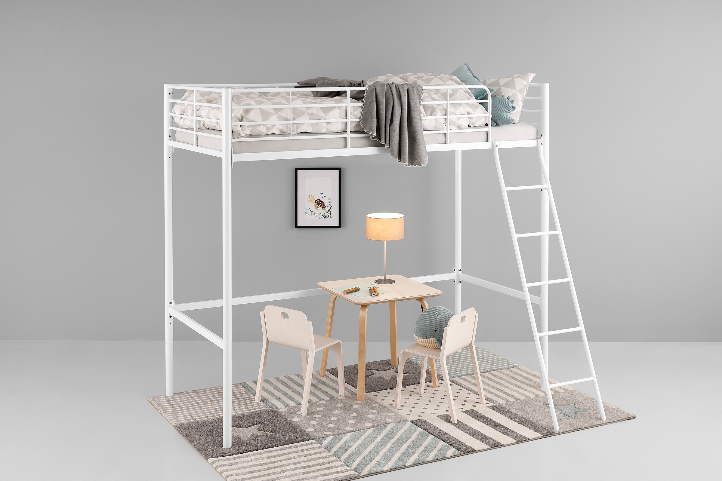 Home affaire Hochbett "Hayo, Topseller Zeitloses Metallbett, in mehreren Fa günstig online kaufen