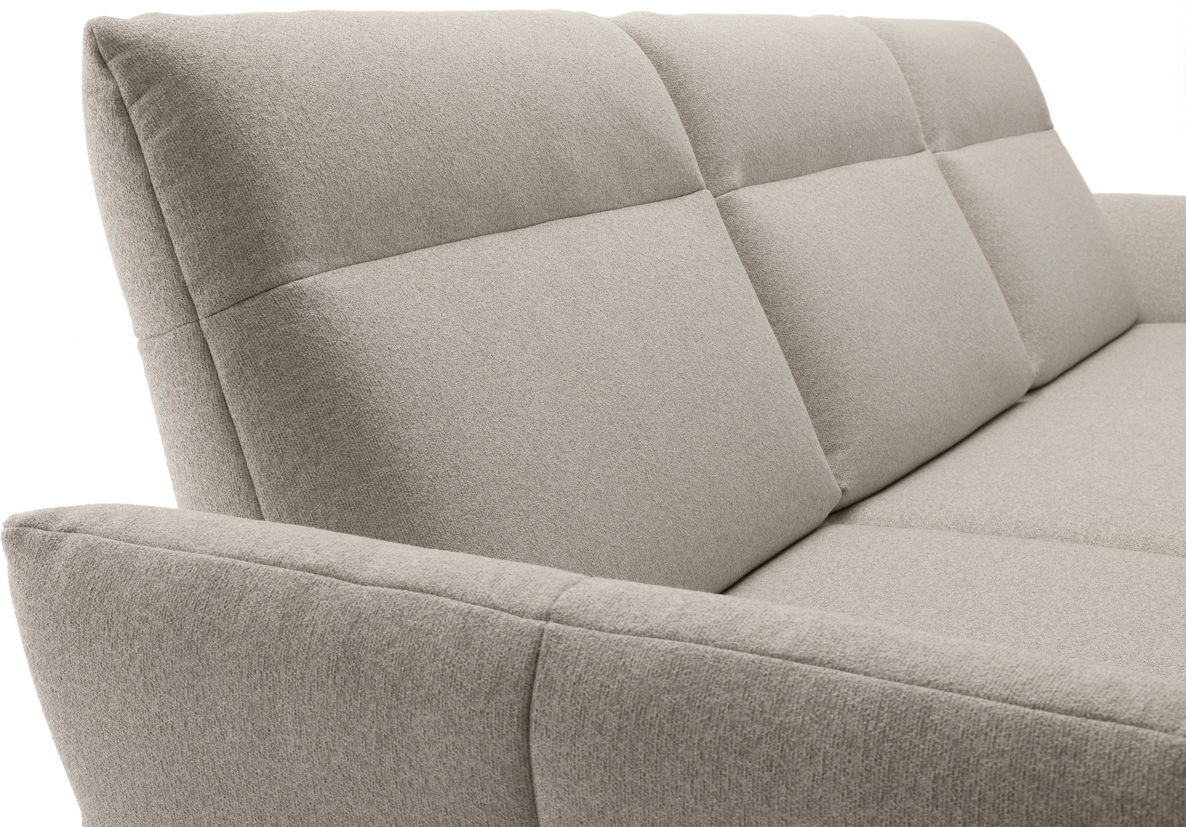 Creation BY ROLF BENZ Ecksofa »CR.460«, Sockel in Eiche, Winkelfüße in Umbragrau, Breite 338 cm