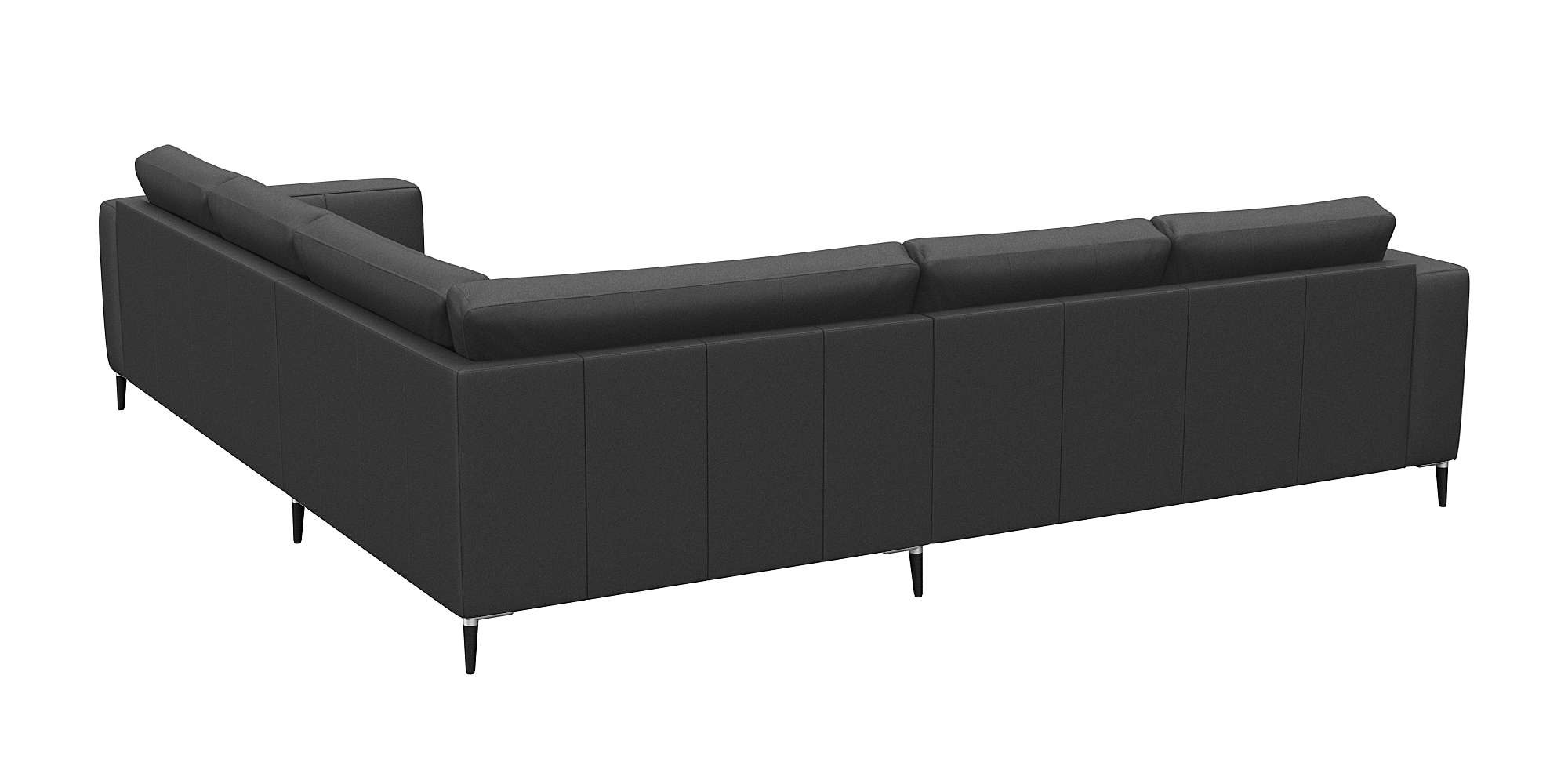 FLEXLUX Ecksofa »Fiore, gleichschenklig, super Sitzkomfort durch Kaltschaum im Sitz«, breite Armlehnen, Füße Alu+schwarz