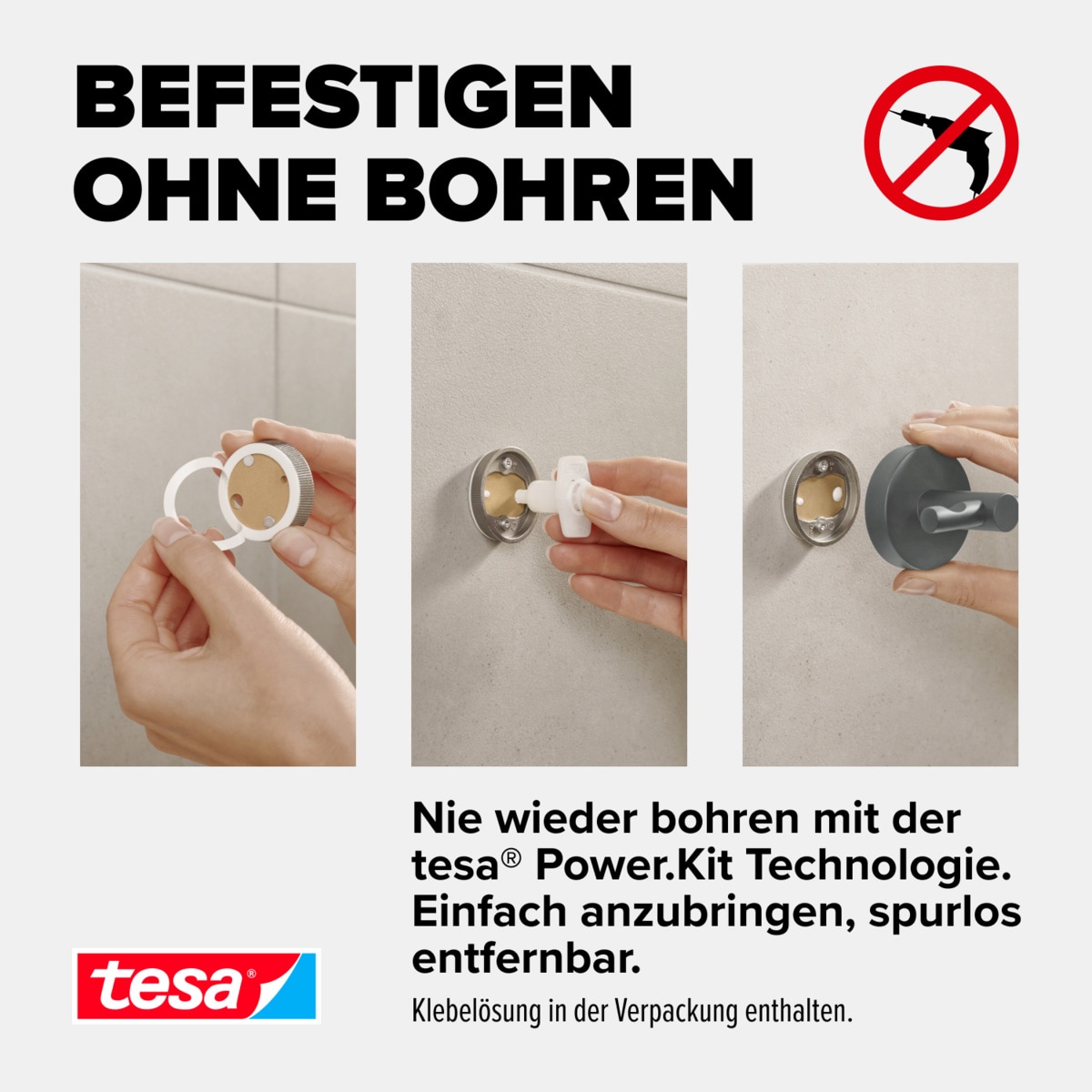 tesa Toilettenpapierhalter »MOON Toilettenrollenhalter« grau - 9,9 cm : 14 cm : 5,3 cm