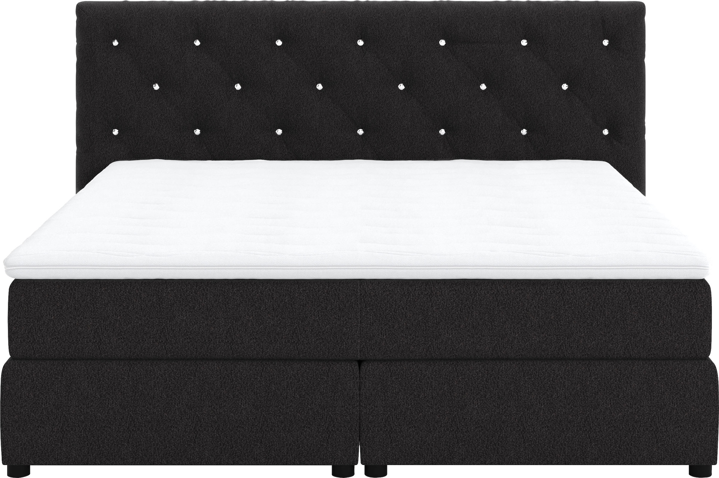 COTTA Boxspringbett »Castle«, mit Strasssteinen im Kopfteil, inkl. Topper