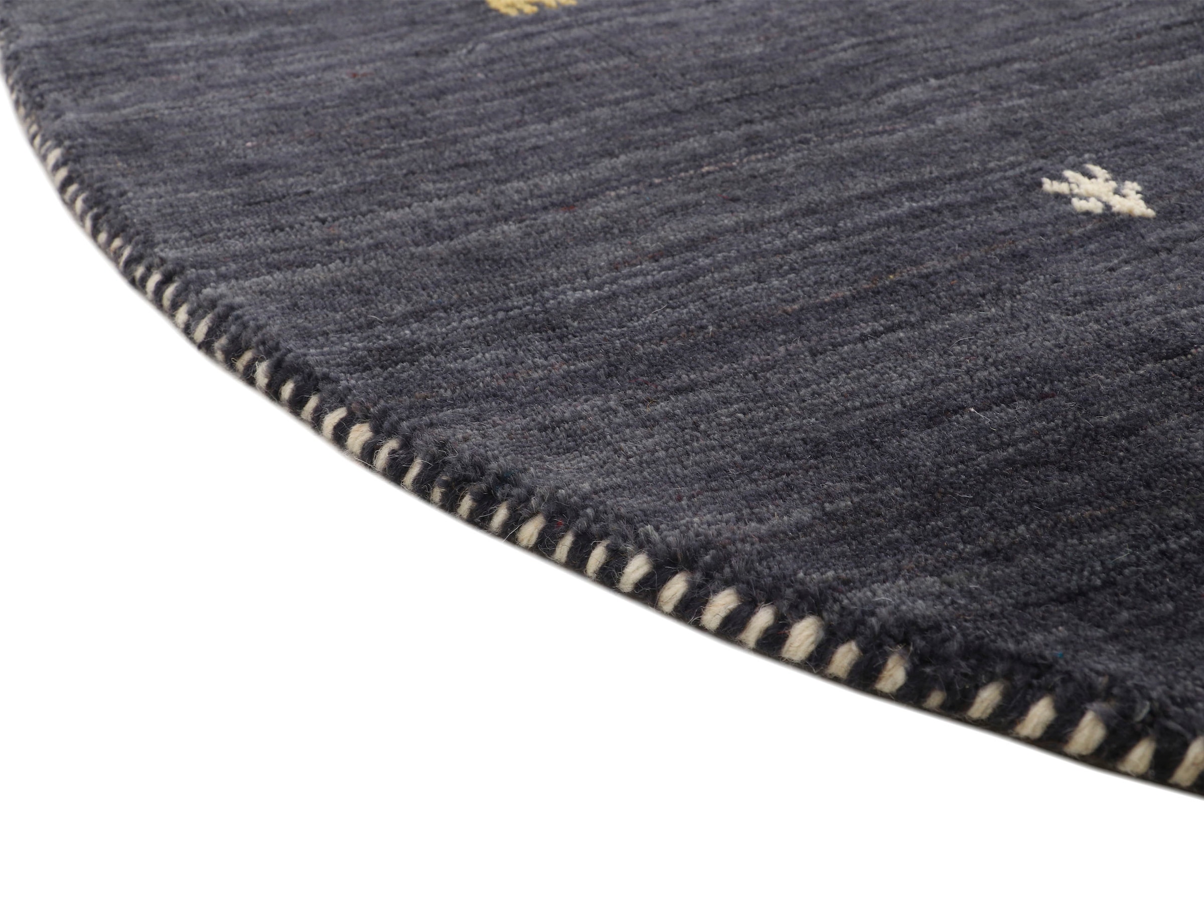 carpetfine Wollteppich »Gabbeh Uni«, rund, 15 mm Höhe, reine Wolle handgewebt, Gabbeh Tiermotiv warmes Raumklima viele Größen