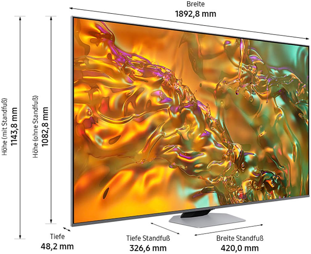 Samsung QLED-Fernseher »GQ85Q80DAT«, 4K Ultra HD, Smart-TV, Neural Quantum 4K AI Gen2 Prozessor, bis zu 120Hz