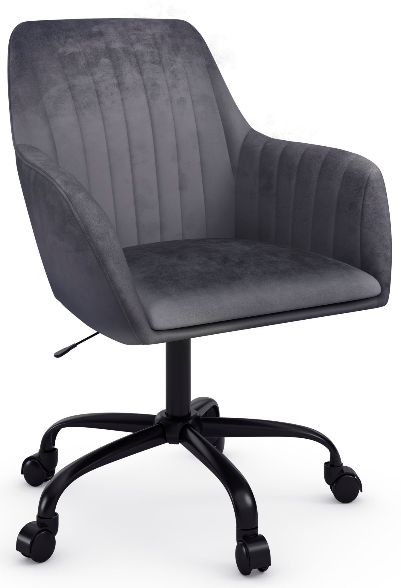 INOSIGN Bürostuhl »Perry2«, Veloursstoff, eleganter Samtstuhl, schwarzes Dr günstig online kaufen