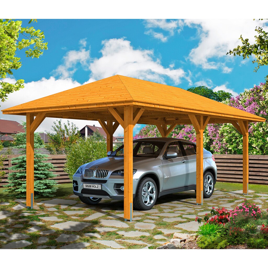 Skanholz Einzelcarport »Taunus«, Leimholz-Nordisches Fichtenholz, 270 cm, hellbraun