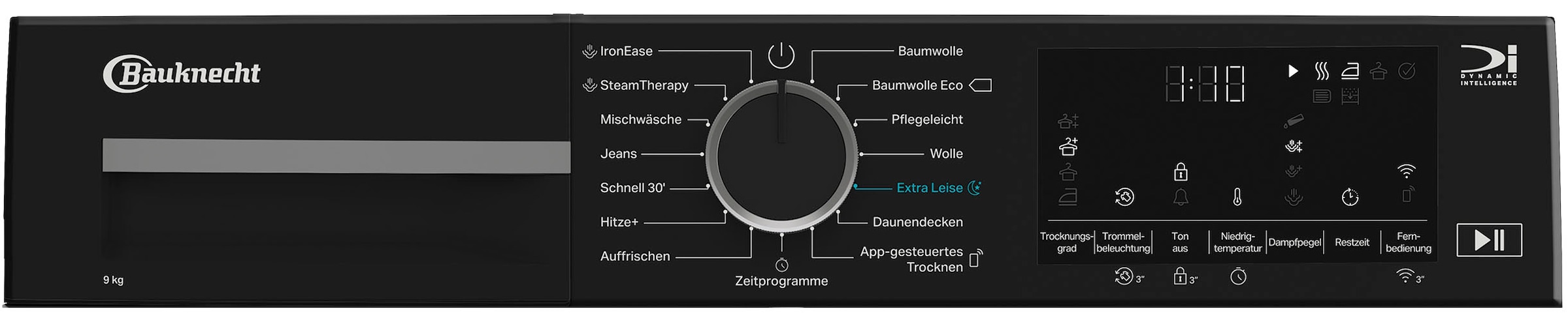 BAUKNECHT Wärmepumpentrockner »BT 95C WBS«, 9 kg, IronEase - Bügelfrei auf Knopfdruck, Silent Spin - leises Trocknen