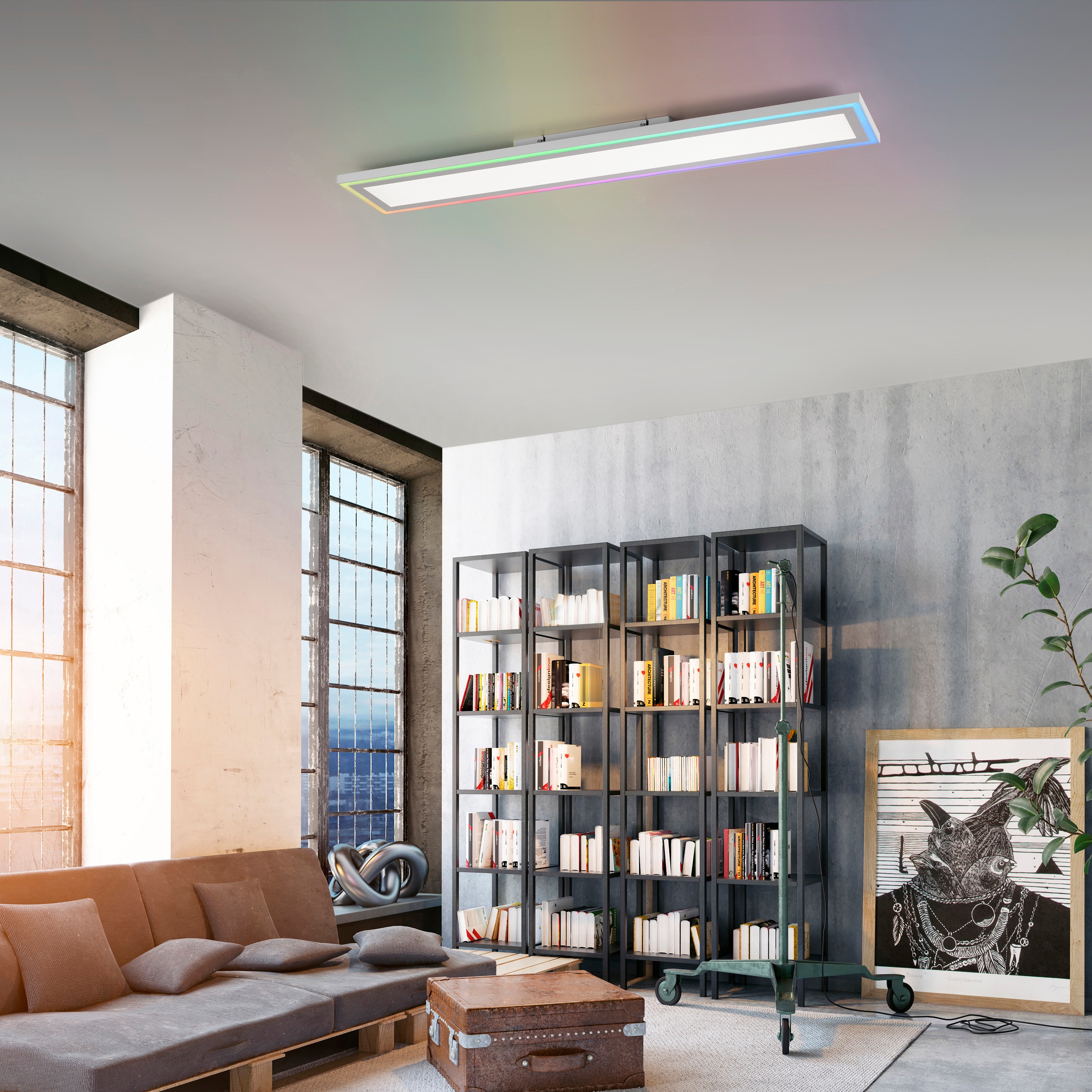 JUST LIGHT Deckenleuchte »EDGING« LED-Board 1 Stk. warmweiß - kaltweiß LED, günstig online kaufen