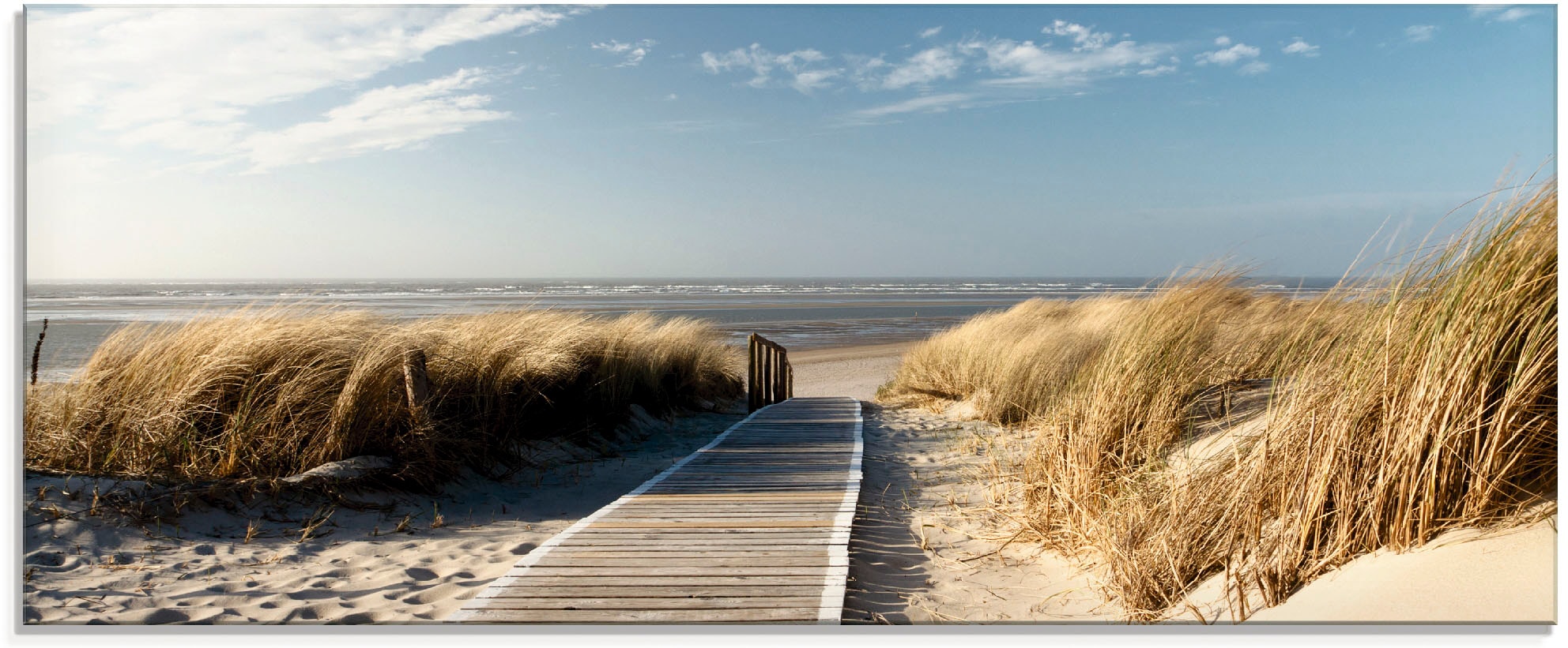 Artland Glasbild »Nordseestrand auf Langeoog - Steg«, Strand, (1 St.), in v günstig online kaufen