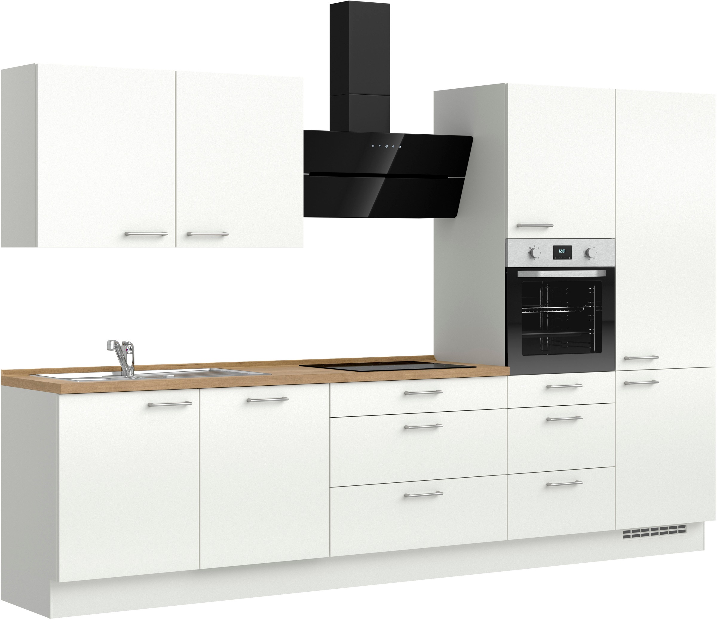 nobilia® Küchenzeile »"Laser II"«, vormontiert, Ausrichtung wählbar, Breite 330 cm, wahlw. mit E-Geräten