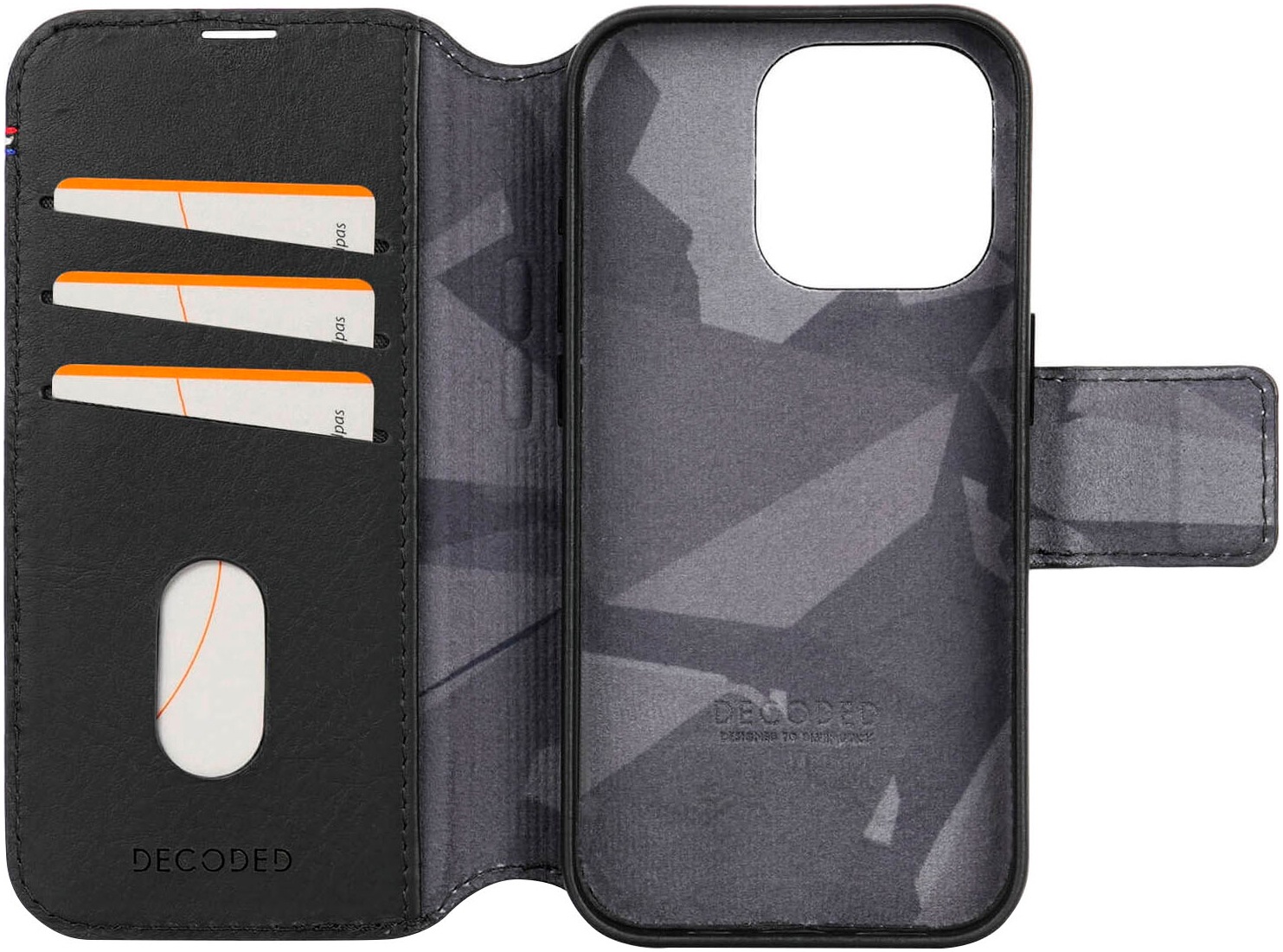 DECODED Smartphone-Hülle »Leather Detachable Wallet für iPhone 15 Pro«, iPhone 15 Pro, 15,5 cm (6,1 Zoll)