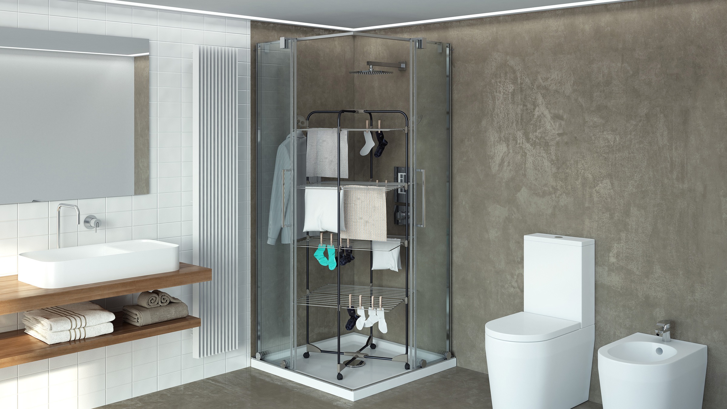 Bischof Colombo Turmwäscheständer "Alpina 40" Trockenlänge 40 m, 4 Rollen, günstig online kaufen