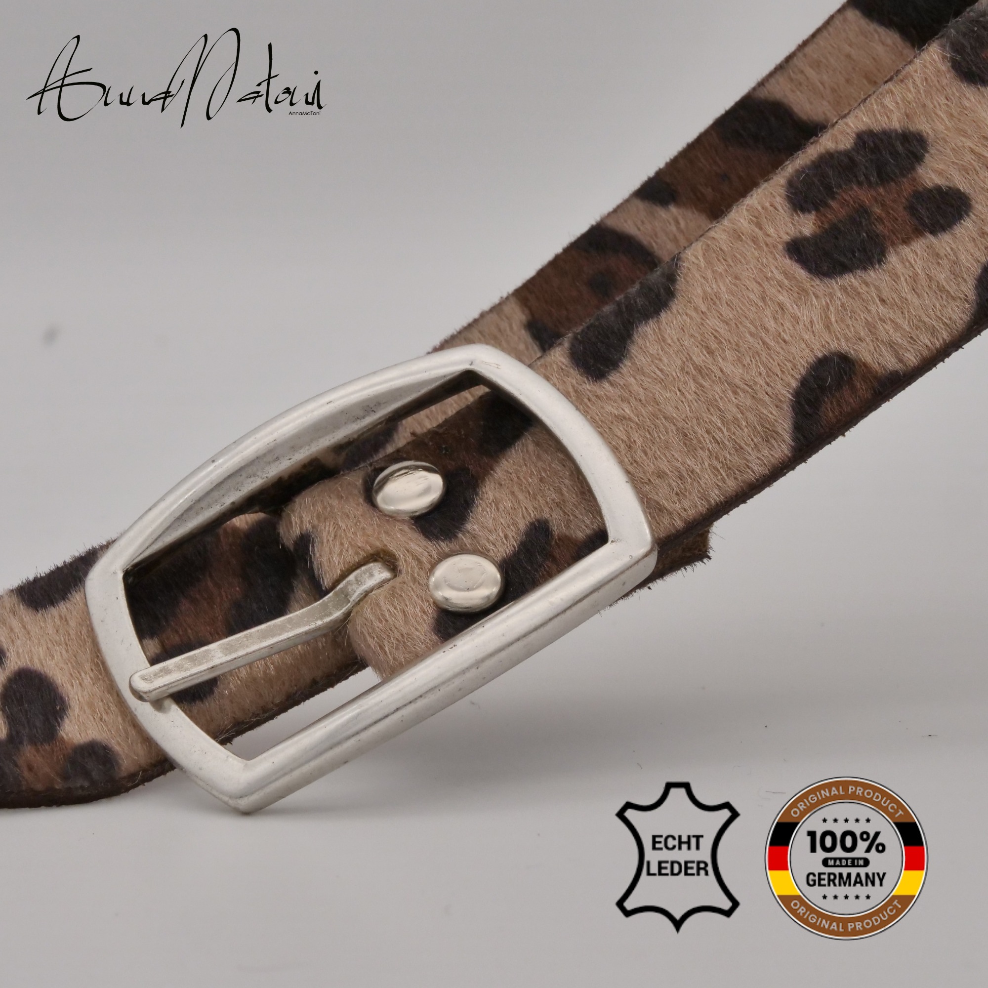 AnnaMatoni Ledergürtel »AnnaMatoni Damen Ledergürtel in hochwertigem Kunstfell in Leo«