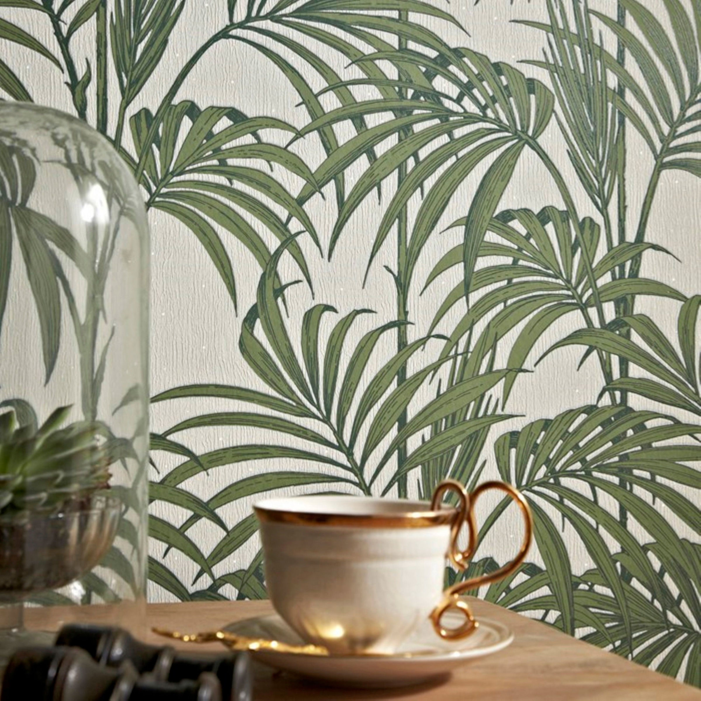 Boutique Vliestapete »Honolulu Palm Green«, animal print, Honolulu Grün 1000x52cm
